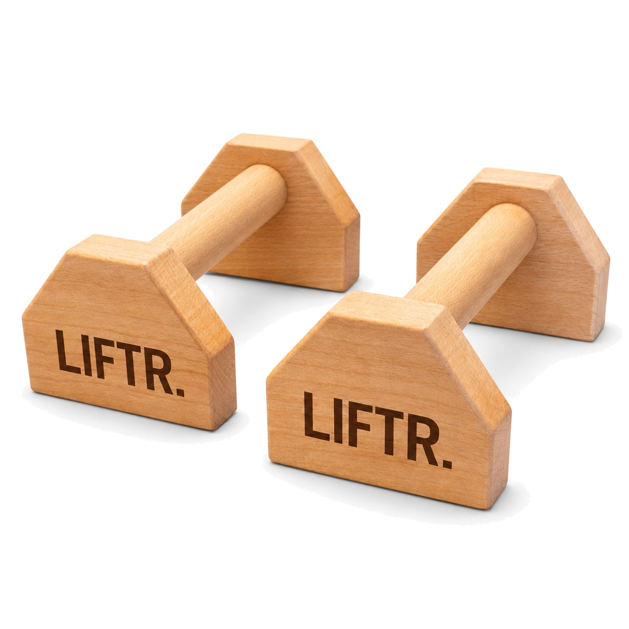 LIFTR Wooden Paralletes – Premium Calisthenics Push Up Bars for Handstands, L-Sit & Planche Training – Solid Hardwood Gymnastics Parallettes for Home Gym, Strength Training & CrossFit