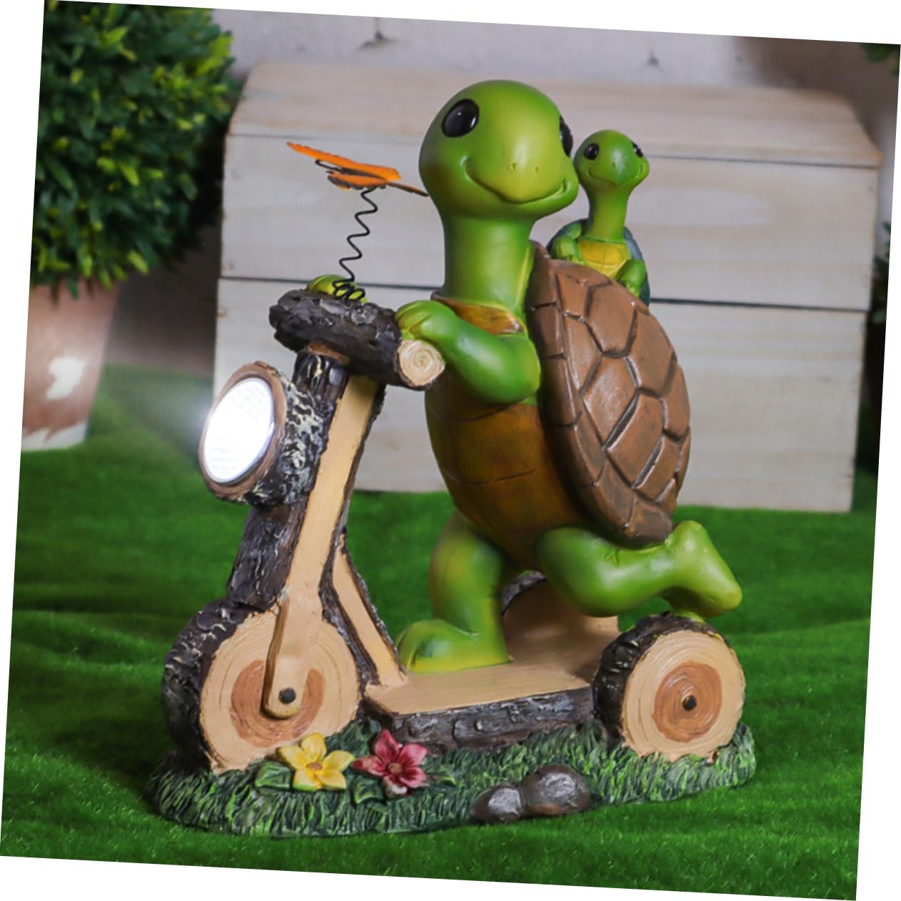IMIKEYA Solarbetriebene Schildkröten-Lampe Für Außenbereich Dekorative Harz-gartenlampe Im Cartoon-Stil Energiesparend Automatisches Laden Für Gartenliebhaber