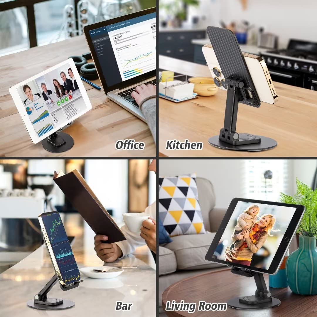 Support Téléphone Bureau Mulor – Réglable En Hauteur Et Angle, Pliable, En Aluminium | Compatible Téléphones Et Tablettes Jusqu’à 11 Pouces