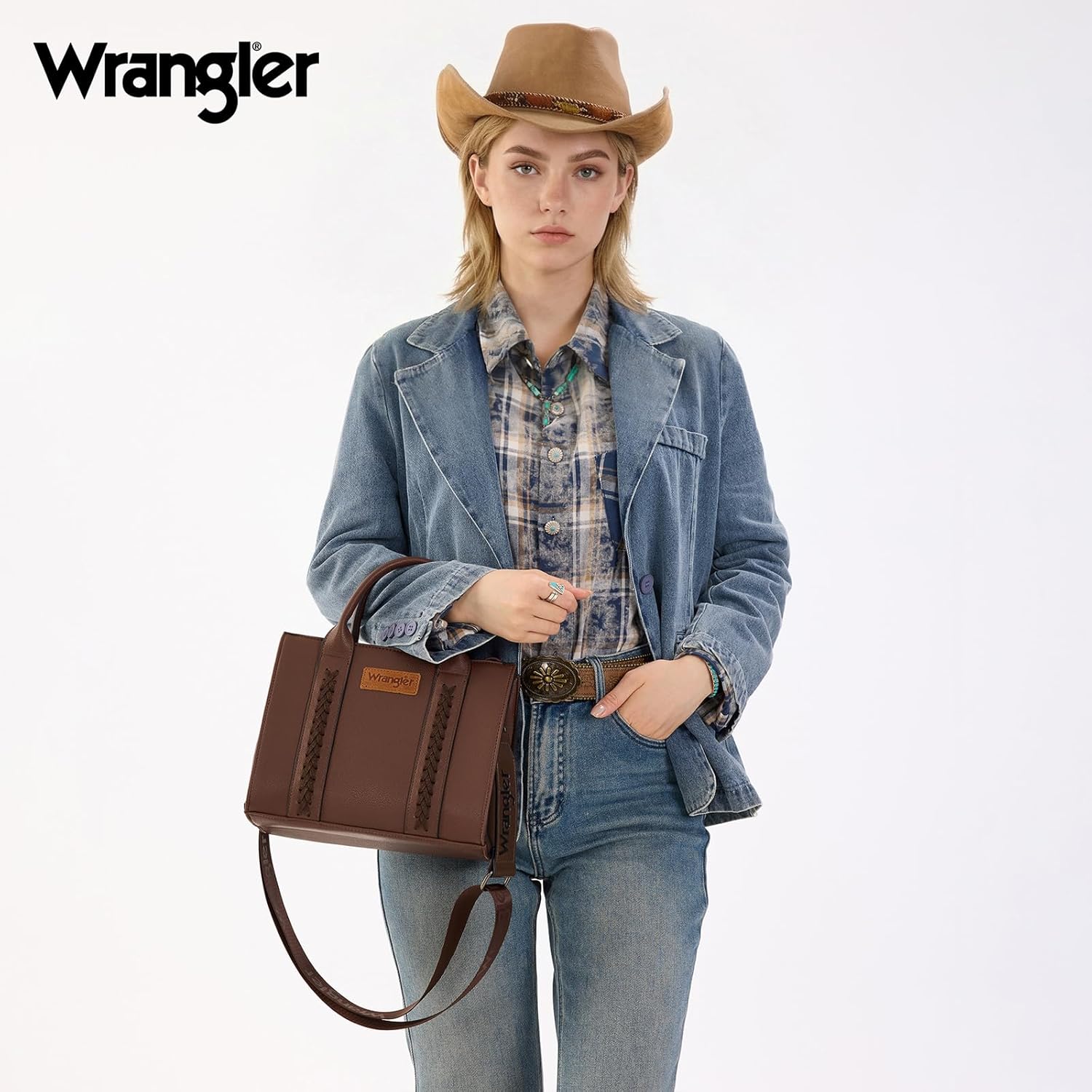 Wrangler Purse for Women Medium Tote Bag Handbags Top-Handle | Purse