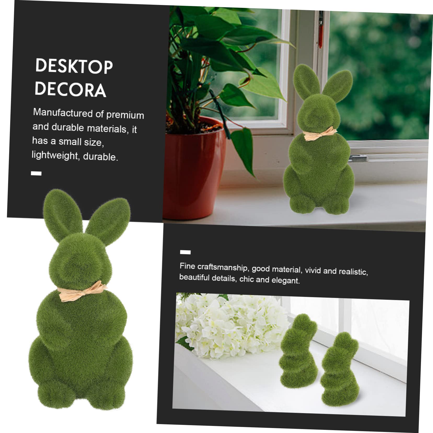 Cabilock 2 Sätze Simulierte Kaninchendekoration Ostern Ammer Gartendekoration Hasenfiguren Dekoration Schlafzimmer Osterdekoration Hase Hasen-osterdeko Künstliches Moos Green 5 Stücke * 2