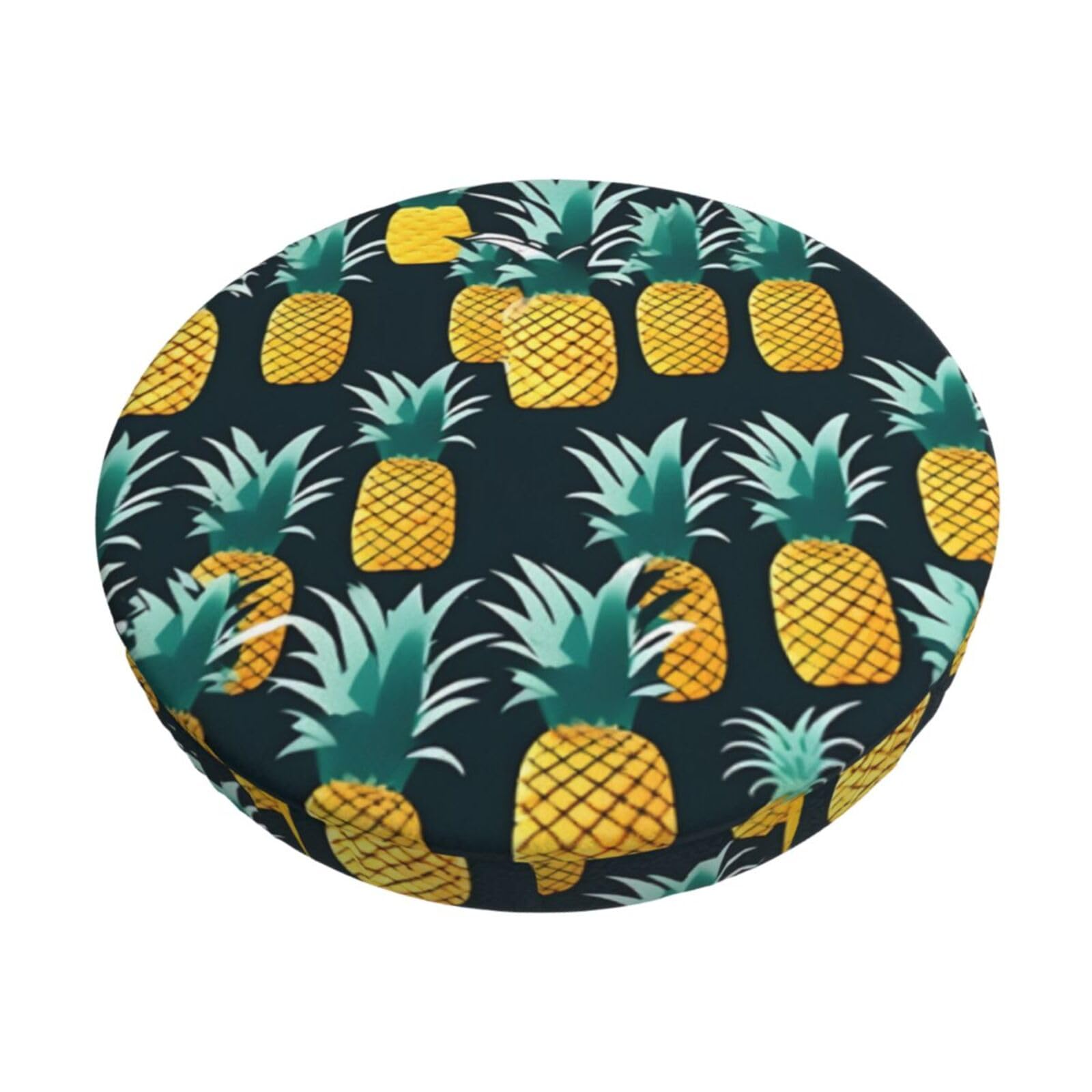 GUCHENP Pineapple Print Round Bar Chair Cushion Cover,Washable Chair Protector For Indoor Home Furniture Decor