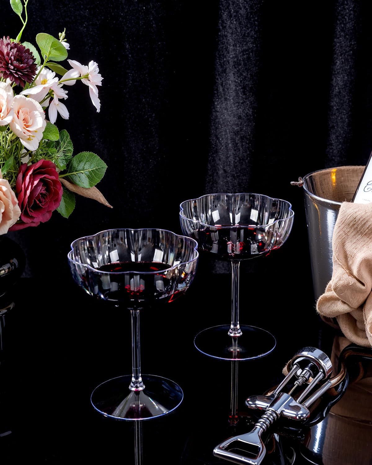 Ciaell 12PCS Plastic Martini Glasses - 10 Oz Elegant Disposable Cocktail Glasses for Champagne Wine Wedding Party Anniversary Bar - Image 7