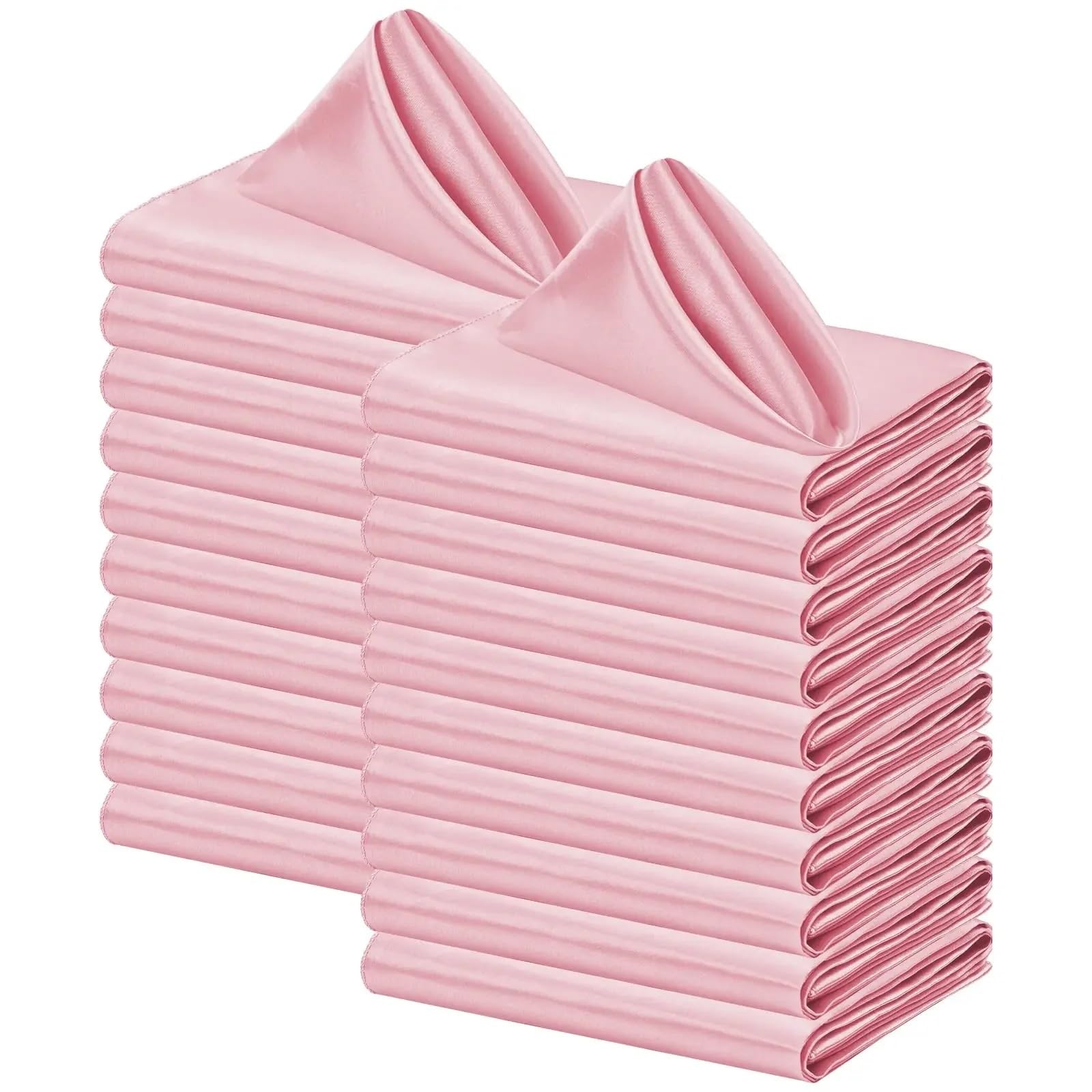 Table Napkins 60PCS 30X30CM Satin Napkins Soft Dinner Square For Party Christmas Wedding Decoration Retro Napkin(Pink)