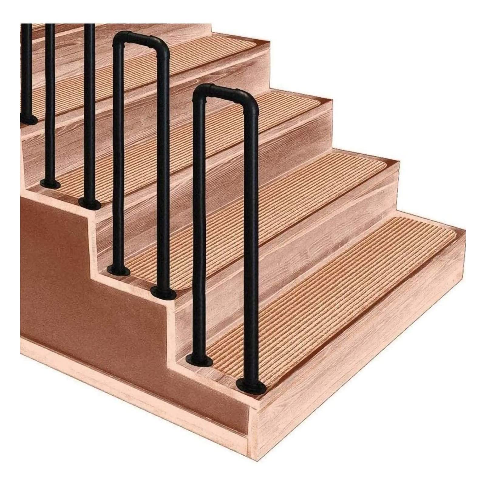Évitez les chutes avec la rampe d'escalier en fer forgé noire industrielle