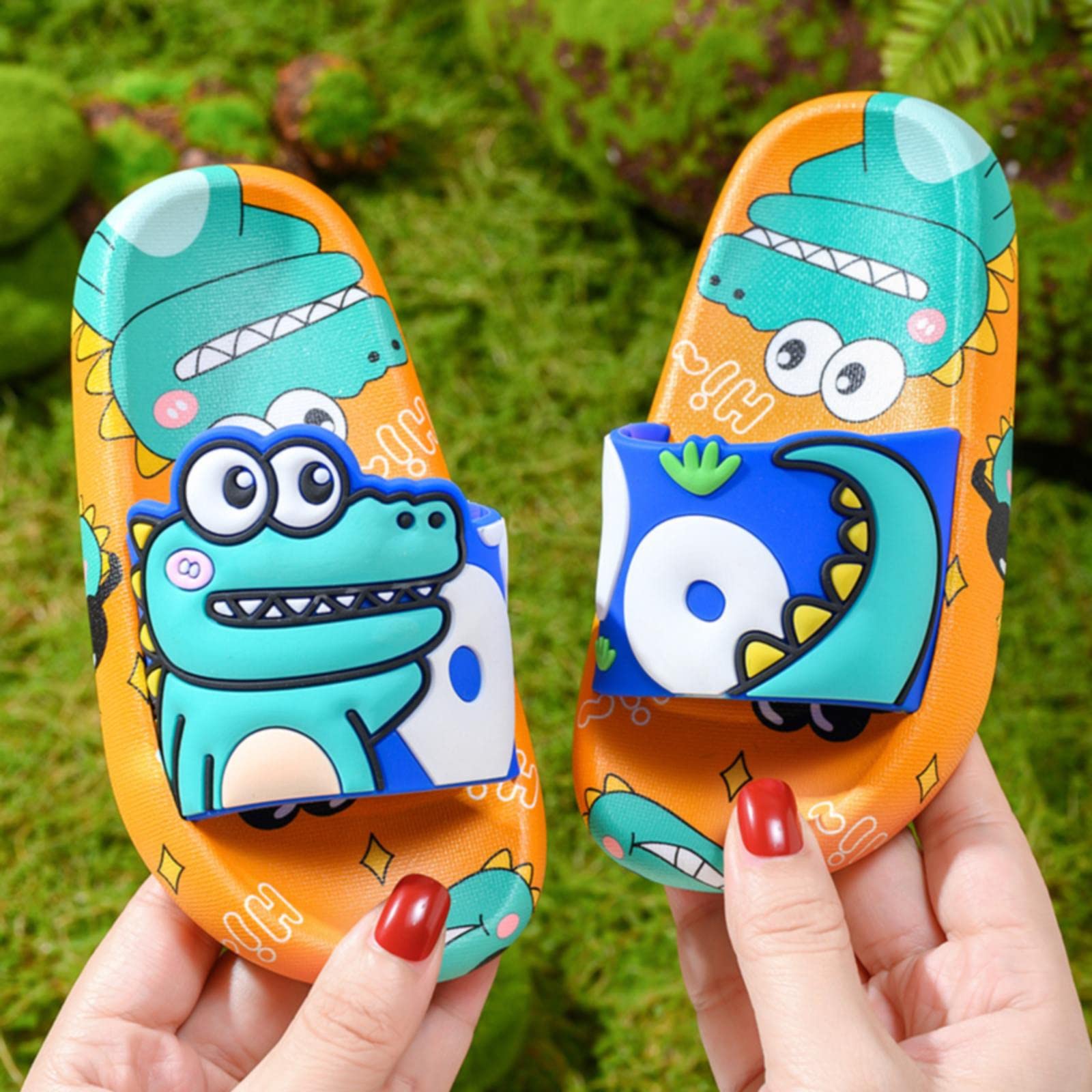 Pantuflas antideslizantes para niños dinosaurio alberca verano chanclas ducha casa