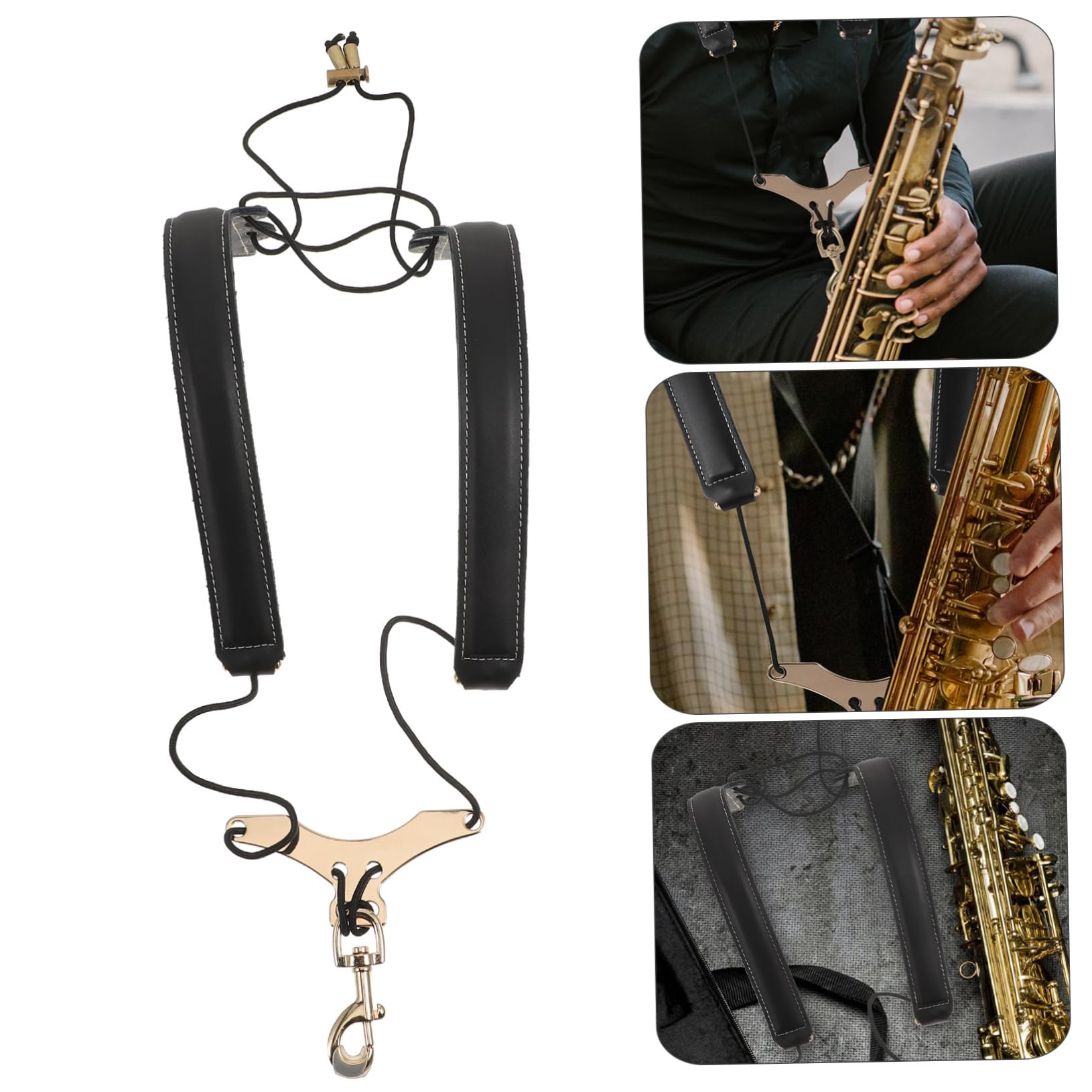 ifundom Correa para Saxofón de Negro Cómoda y Útil para Músicos Conciertos Prácticas o Actuaciones Bandolera para Saxofón