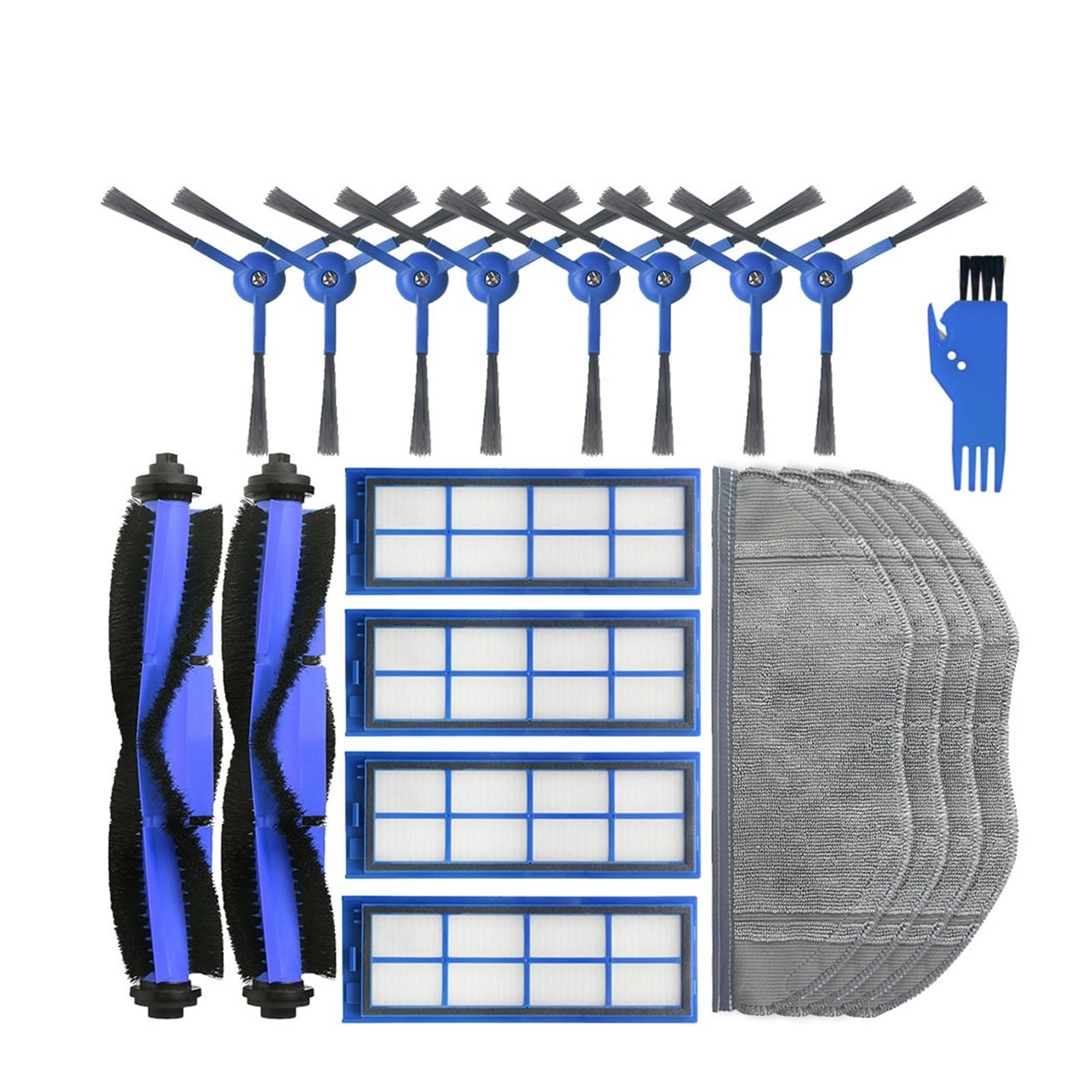 Części zamienne do odkurzacza robota Akcesoria Główna szczotka boczna Filtr Ściereczka do mopa, kompatybilna z Eufy, kompatybilna z RoboVac L70 Hybrid (Color : Set 1)