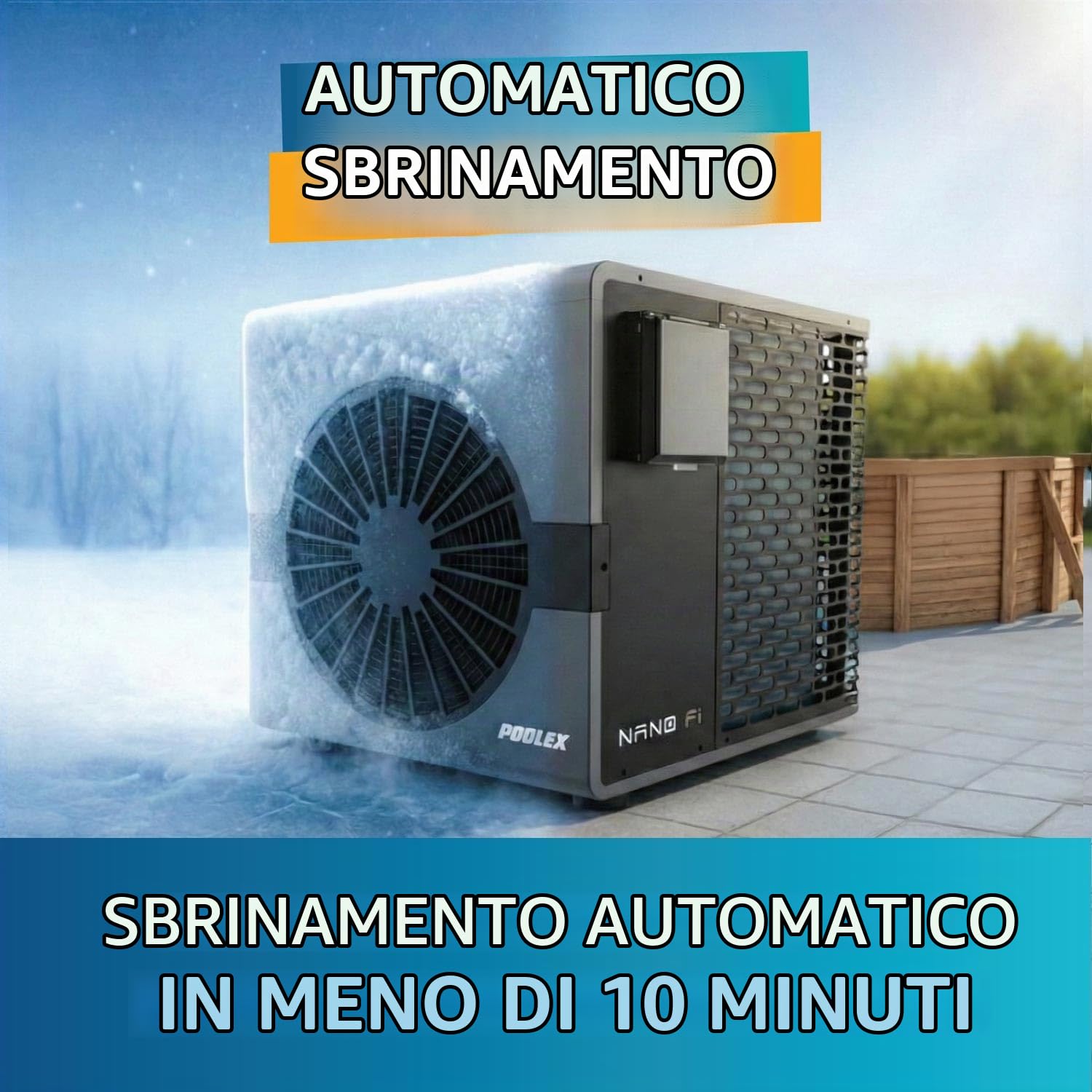 POOLEX – Nano B3N Fi 3 KW Full Inverter – Pompa di Calore Reversibile Piscina connessa Fino a 20 m³ – Riscaldamento e Raffreddamento – Wi-Fi – Silenziosa ed Economa – Ultra-compatta – Plug & Play