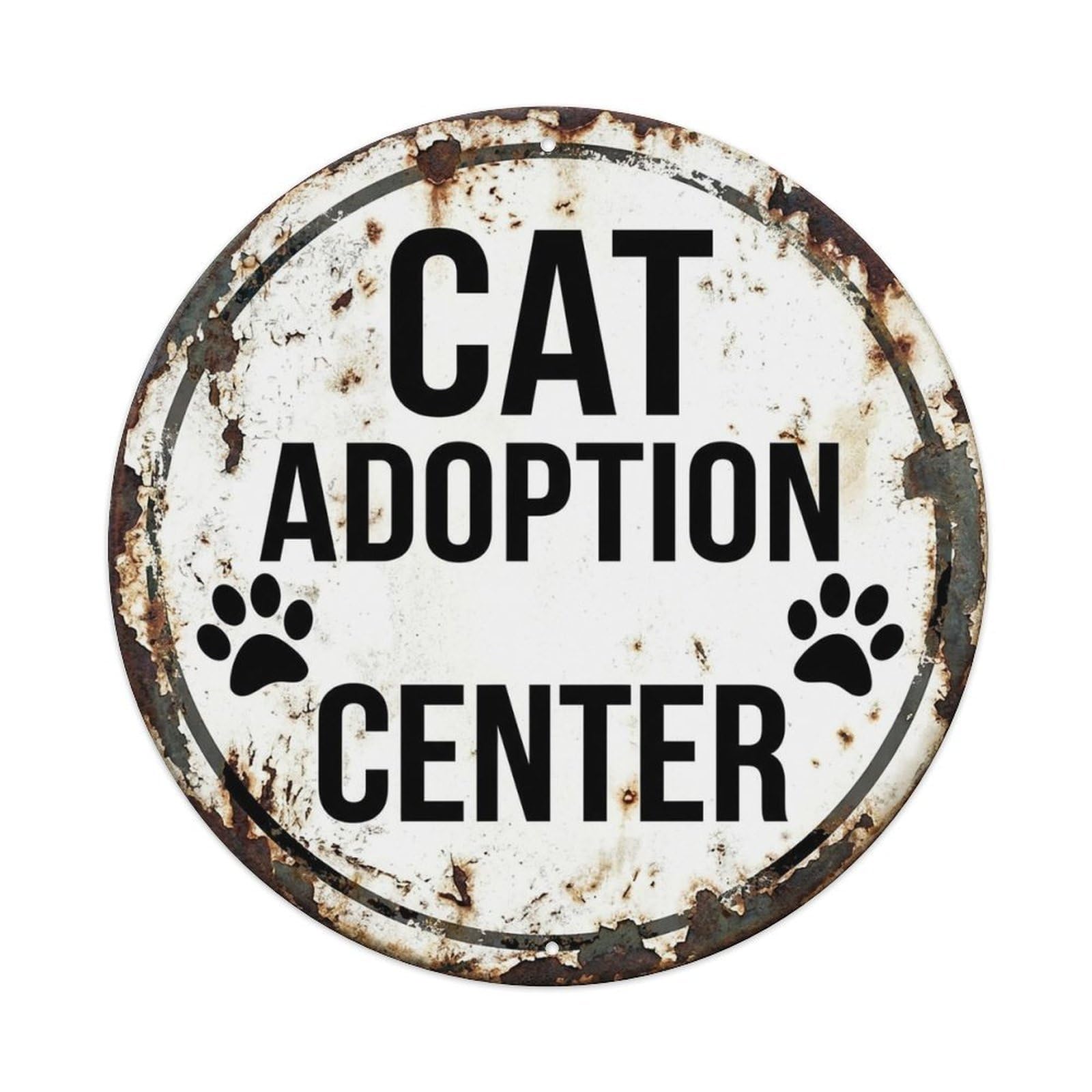 Vintage Cat Adoption Center Haven Vintage Metal Tin Sign Plaque Wall Decor for Cafe, Club Bar, Office, Garden Metal Poster 8x8Inch