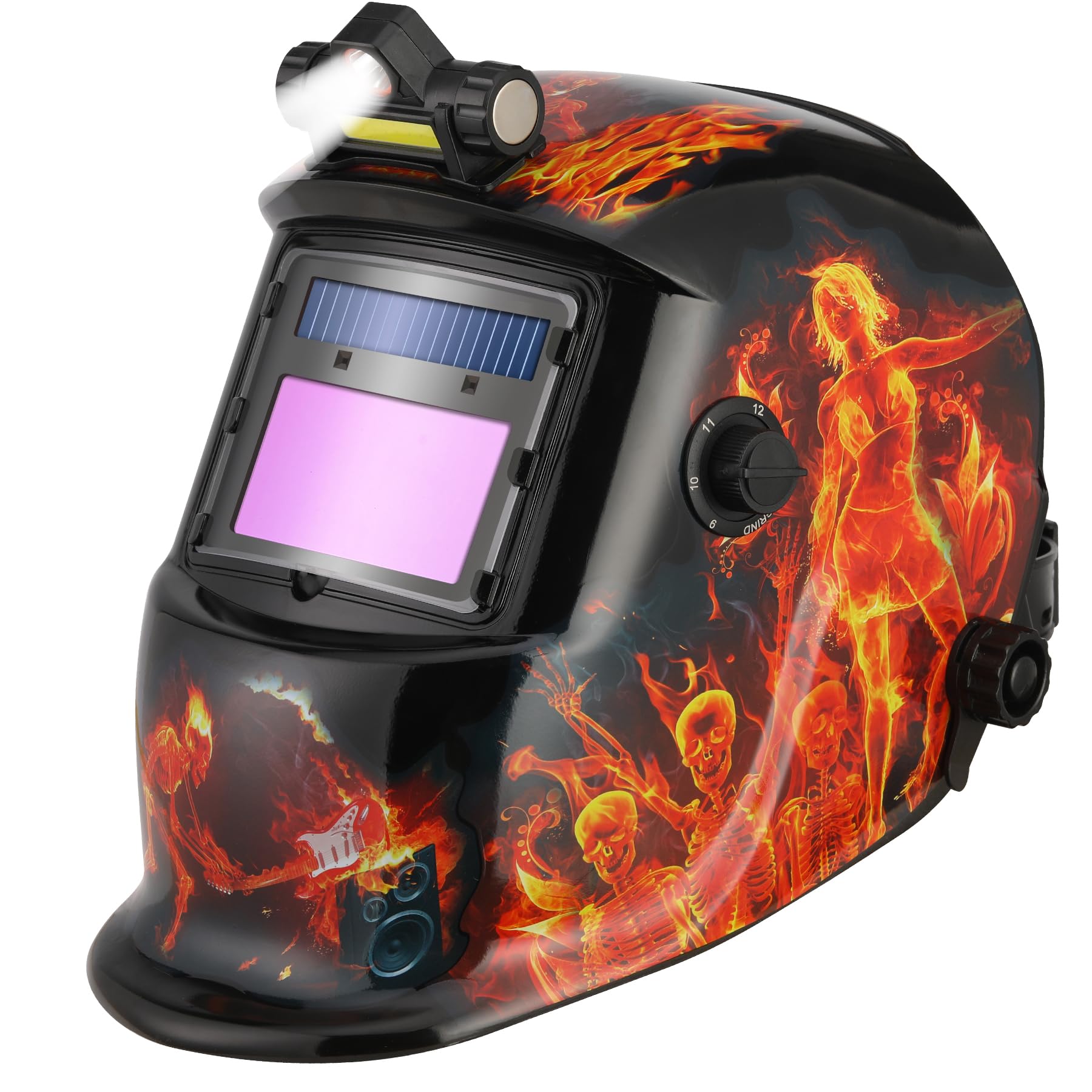 WR01B - Casco de soldadura con oscurecimiento automático con luz LED, color verdadero, capucha de soldador con rango de sombra ajustable 4/9-13 para máscara de soldadura de arco Mig Tig