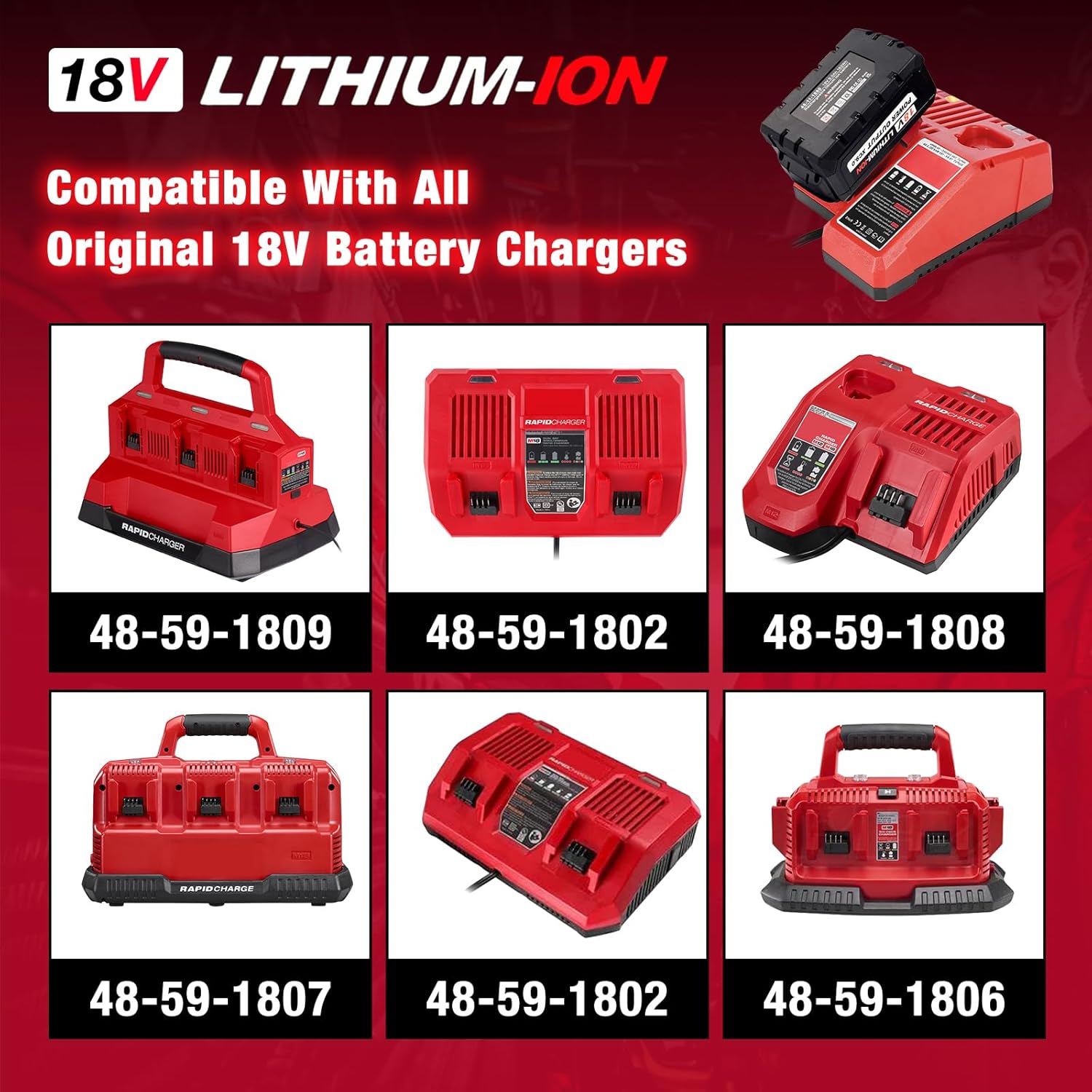 9000mAh 48-11-1880 High Output 18V Batteries Replacement for Milwaukee M18 48-11-1852 48-11-1865 48-11-1850 Lithium Ion Battery Compatible with Milwaukee 18 Volt Cordless Tools(2Pack) - Image 7
