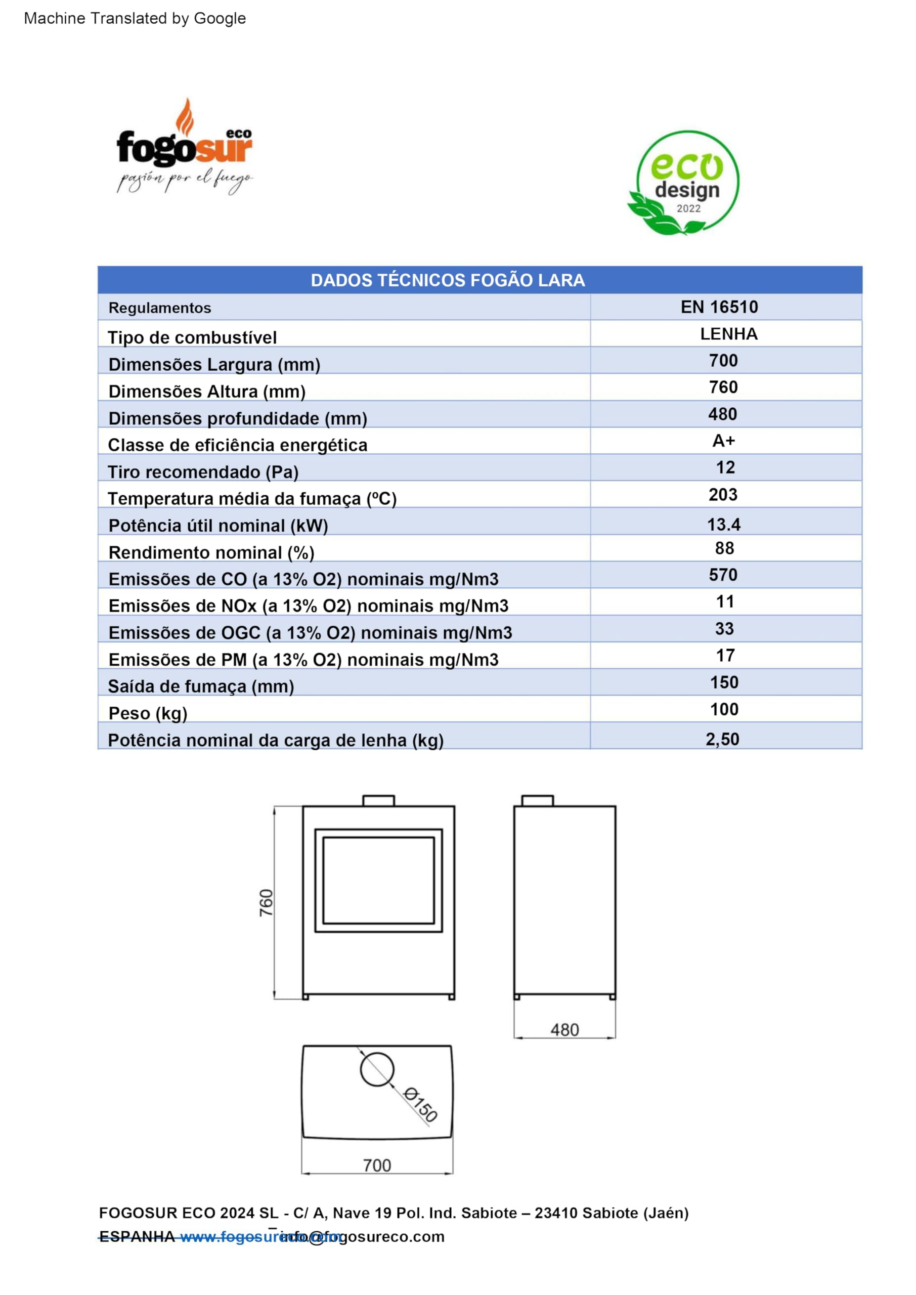 MF - Stufa a Legna Lara da 13,4 kW in Acciaio con Ampio Vetro Panoramico, Camera in Vermiculite e Vetro Ceramico Pulito - Alta Efficienza e Basse Emissioni