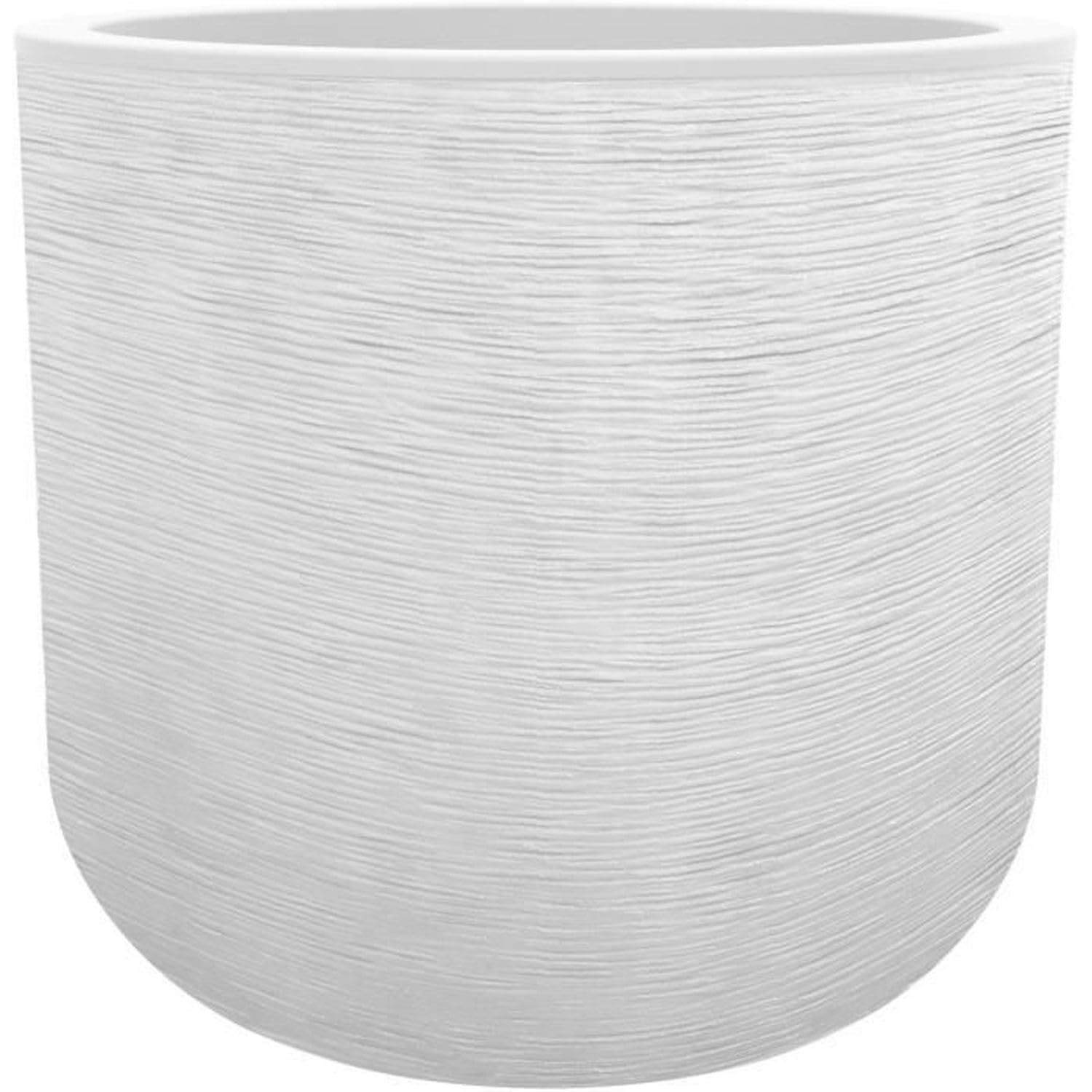EDA PLASTIQUE - Pot Rond 50 cm GraphitUp - 67 L - Blanc Ceruse