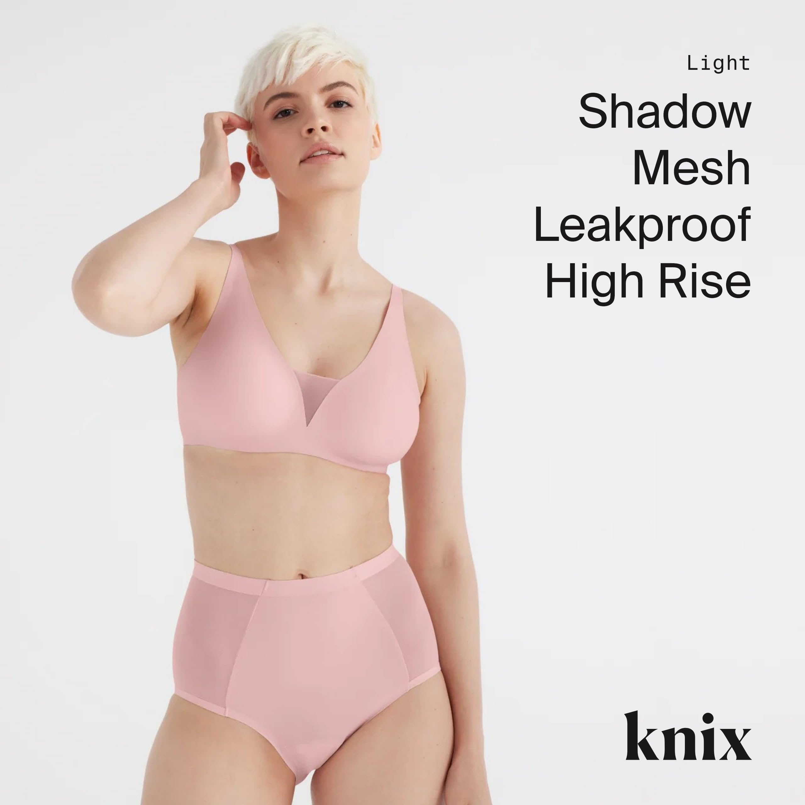 KNIX Shadow Mesh Leakproof High Rise - Period Underwear for Women - Rose Water, XX-Large (1 Pack)