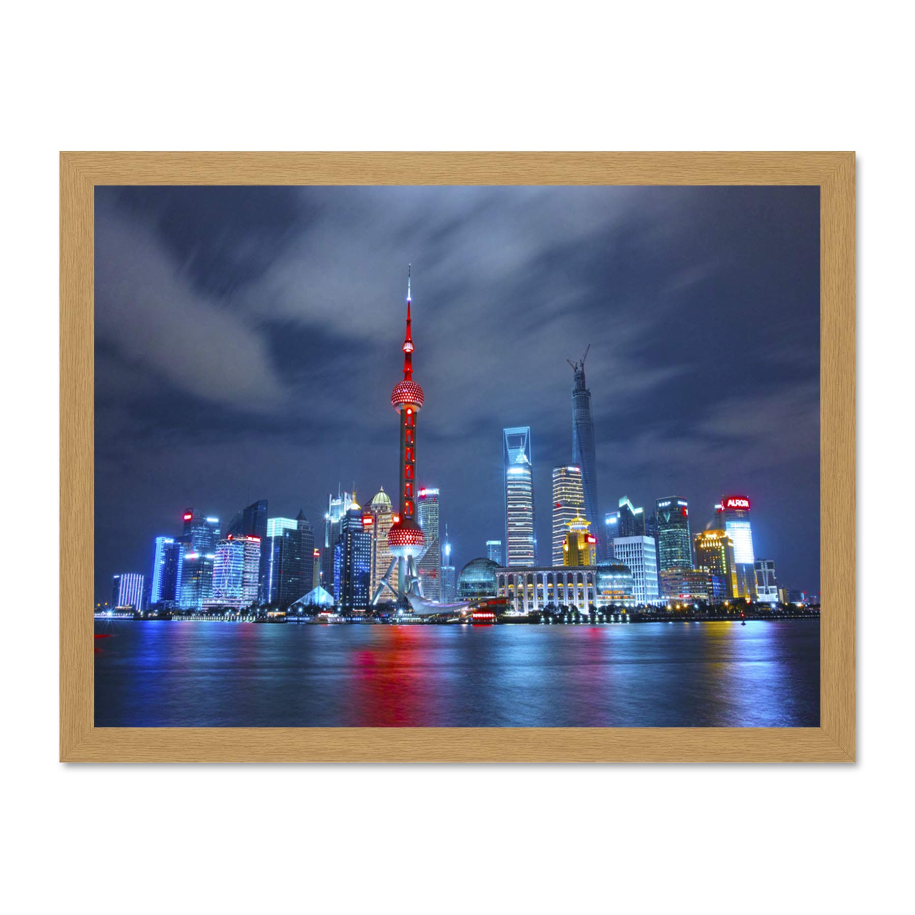 Yang Shanghai City China Skyline Large Framed Art Print Poster Wall Decor 18x24 inch