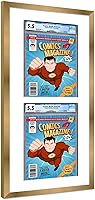 Vista 50 de Poster Palooza Marco de cómic con paspartú para 2 cómics CGC, CBCS o PGX Graded Comics – Marco de cómic negro para cómics de 8.125 x 13 pulgadas