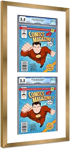 Miniatura 109 de Poster Palooza Marco de cómic con paspartú para 2 cómics CGC, CBCS o PGX Graded Comics – Marco de cómic negro para cómics de 8.125 x 13 pulgadas