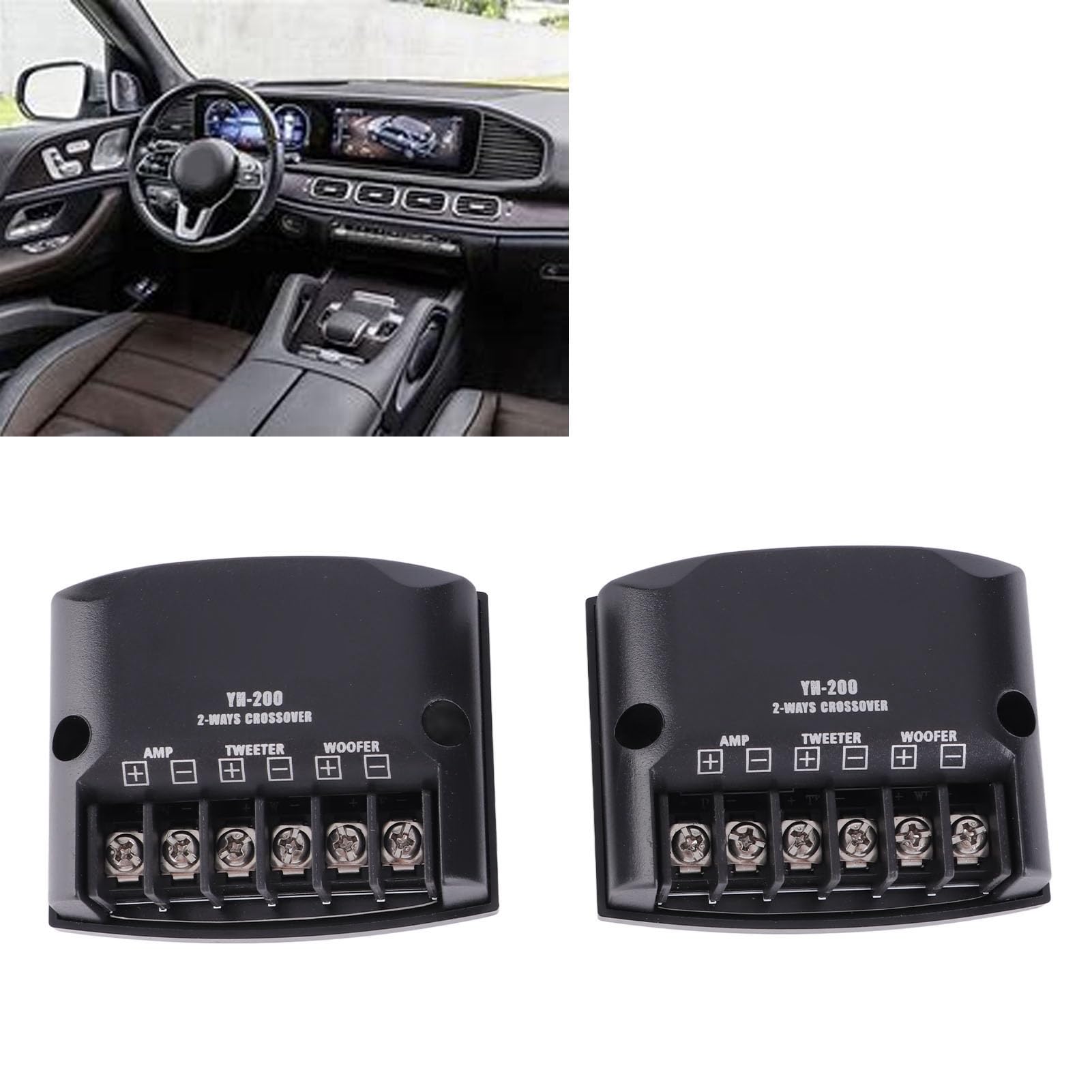 Crossover a 2 Vie, con 2 Pcs ABS e Metallo Crossover Audio per Auto per Parti del Audio 'Auto