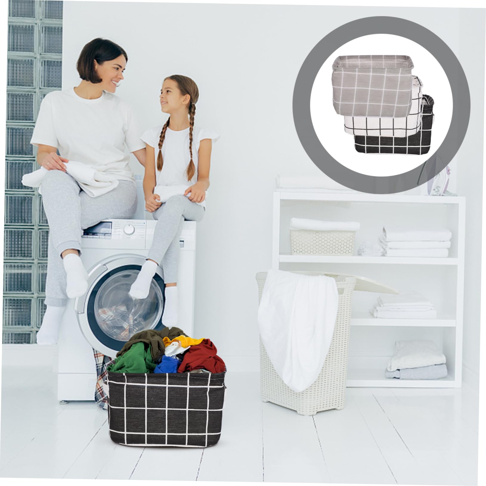 Cabilock 6piezas Cesta De Almacenamiento De Algodón De Cestos Rectangulares Para Organizar Oficina Cocina y Baño Diseño Resistente y Práctico