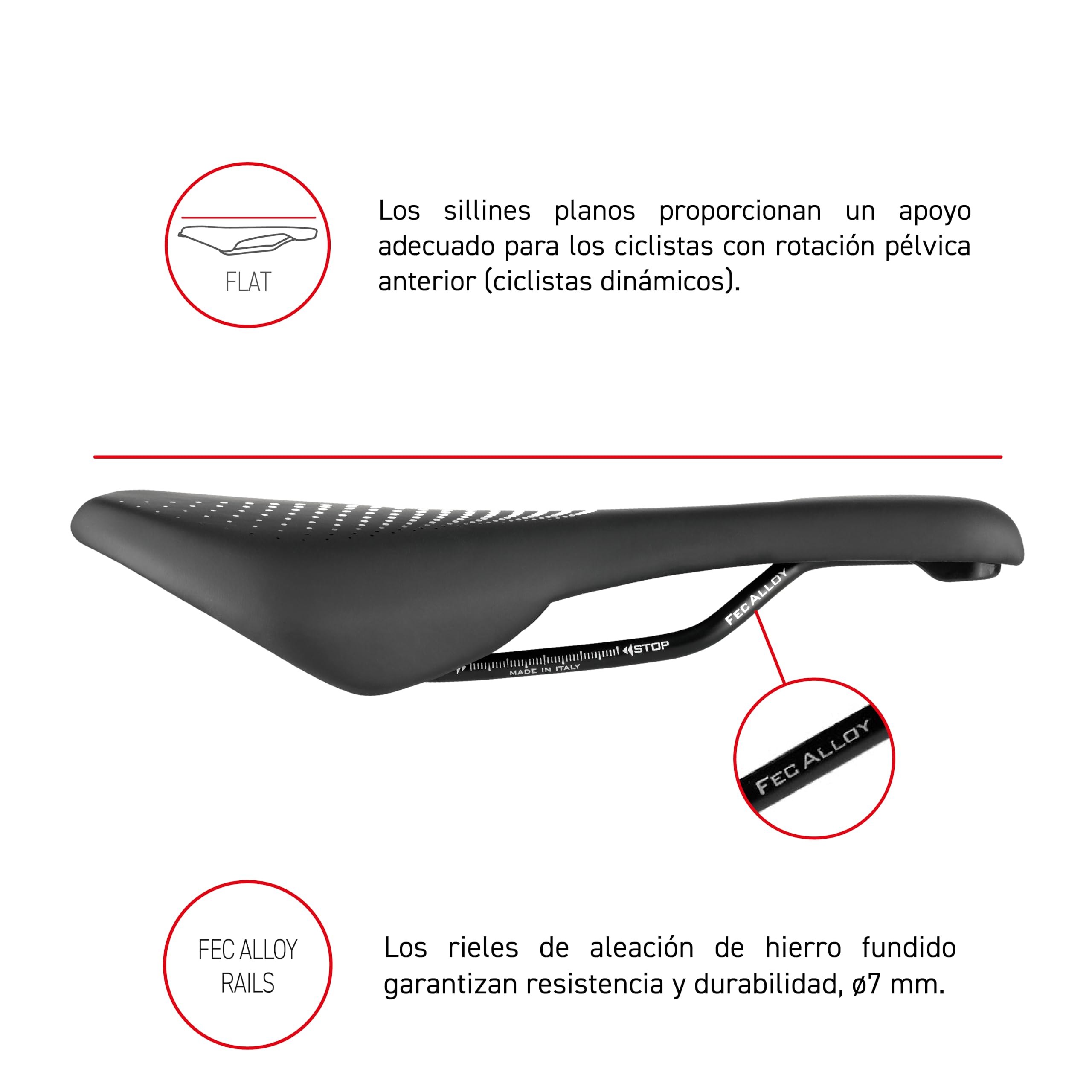 Selle Italia A3 - Sillín Bicicleta Cómodo con Gel, Agujero Anatómico, Resistente Agua, Apto para Todo Tipo de Bicicletas