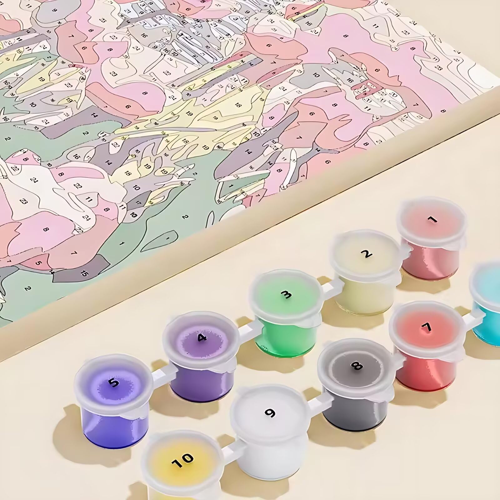 Kit Pittura Con Numeri Reofrey - Tela 20x30cm Corniciata, Girasole, Con Pennelli E Vernici - Foto 11