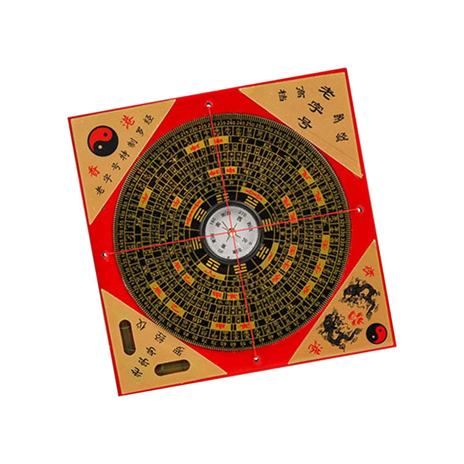Fashion My Day Feng Shui Compass Luo Pan Bagua Square Luopan for Hiking Camping Backpacking 13cm-picture-10