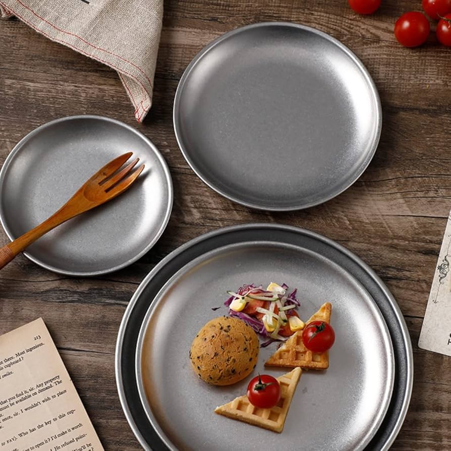 ステンレス丸皿・プレート３０枚セット　　バイキング・ビッフェ・キャンプ・デザート ステンレス丸皿・プレート30枚セット バイキング・ビッフェ