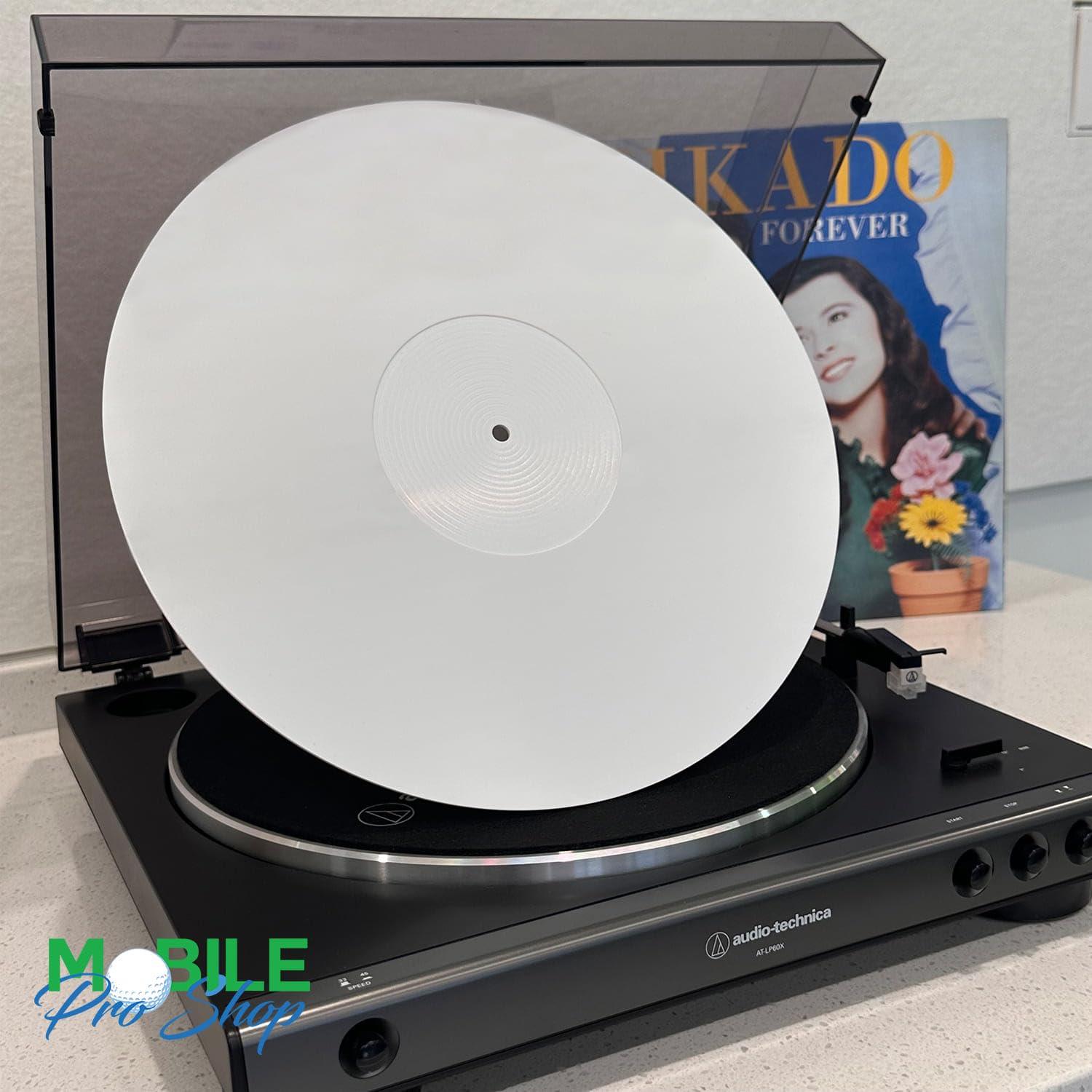 Alfombrilla de acrílico para tocadiscos de vinilo LP – 2,7 mm de grosor proporciona bajos más apretados y mejora la calidad de sonido – Alfombrilla de plato de 12 pulgadas (blanco)