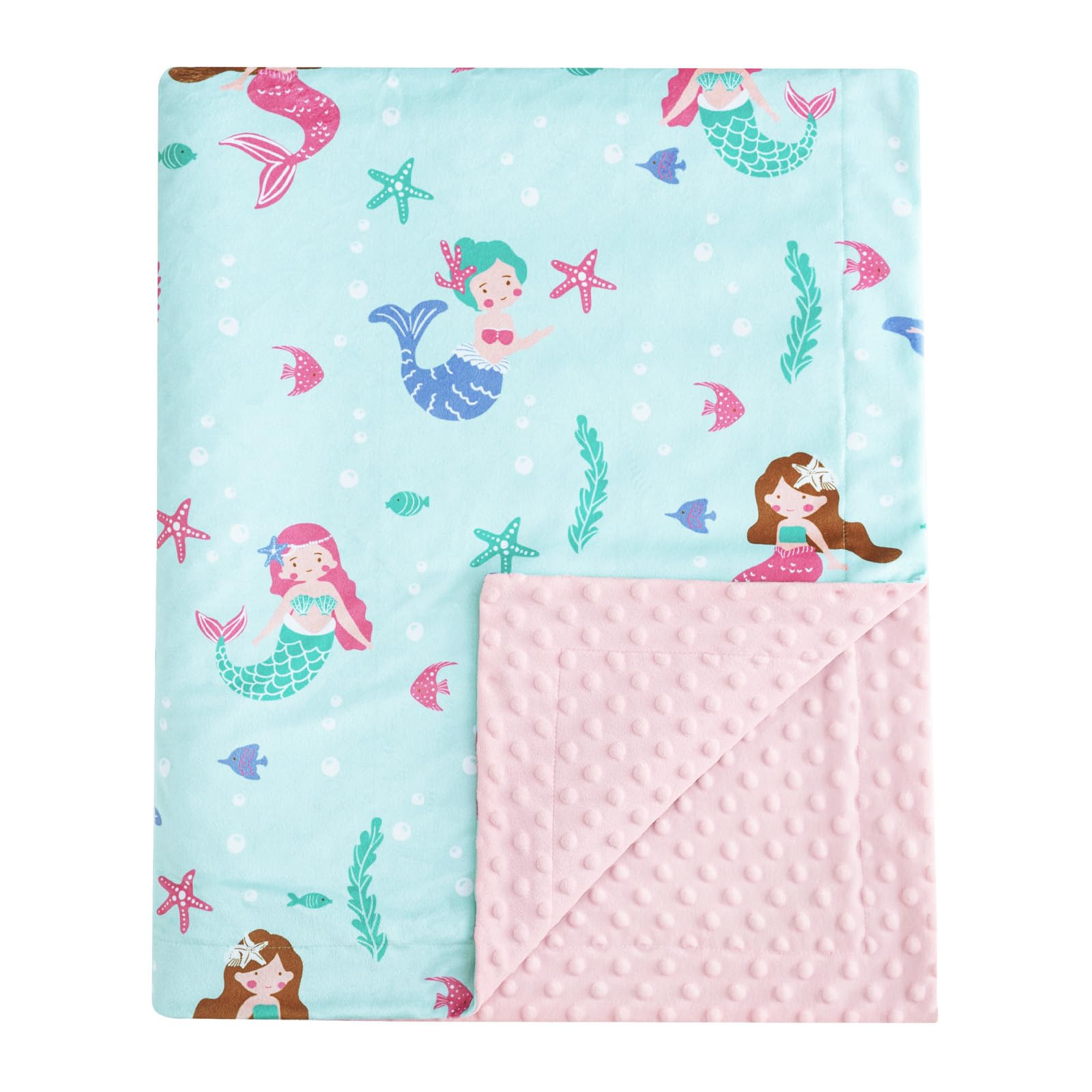 david's kids Micro Fleece Minky Baby Blanket for Girls with Double Layer and Soothing Raised Dots, Breathable and Soft Lightweight Receiving Blanket