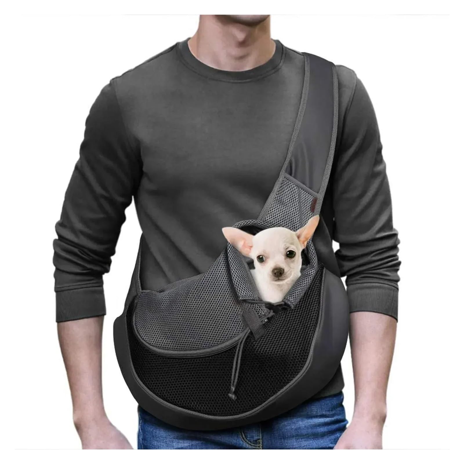 Bandolera para Perro Portabebés portátil de Viaje con Bolsillo for Mascotas, Bolsa de Transporte for Cachorros y Gatos con Mochila pequeña, Bolsa de Malla Transpirable for Perros(PinkA,L)