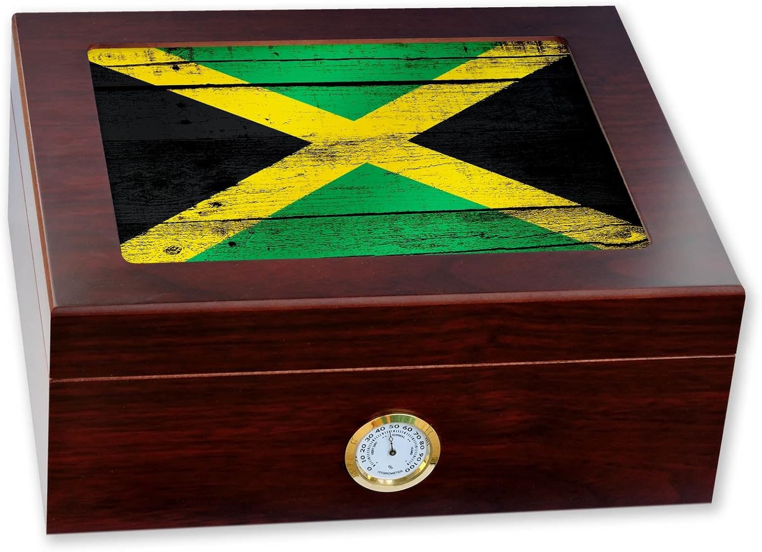 ExpressItBest Premium Desktop Humidor Glass Top Flag of