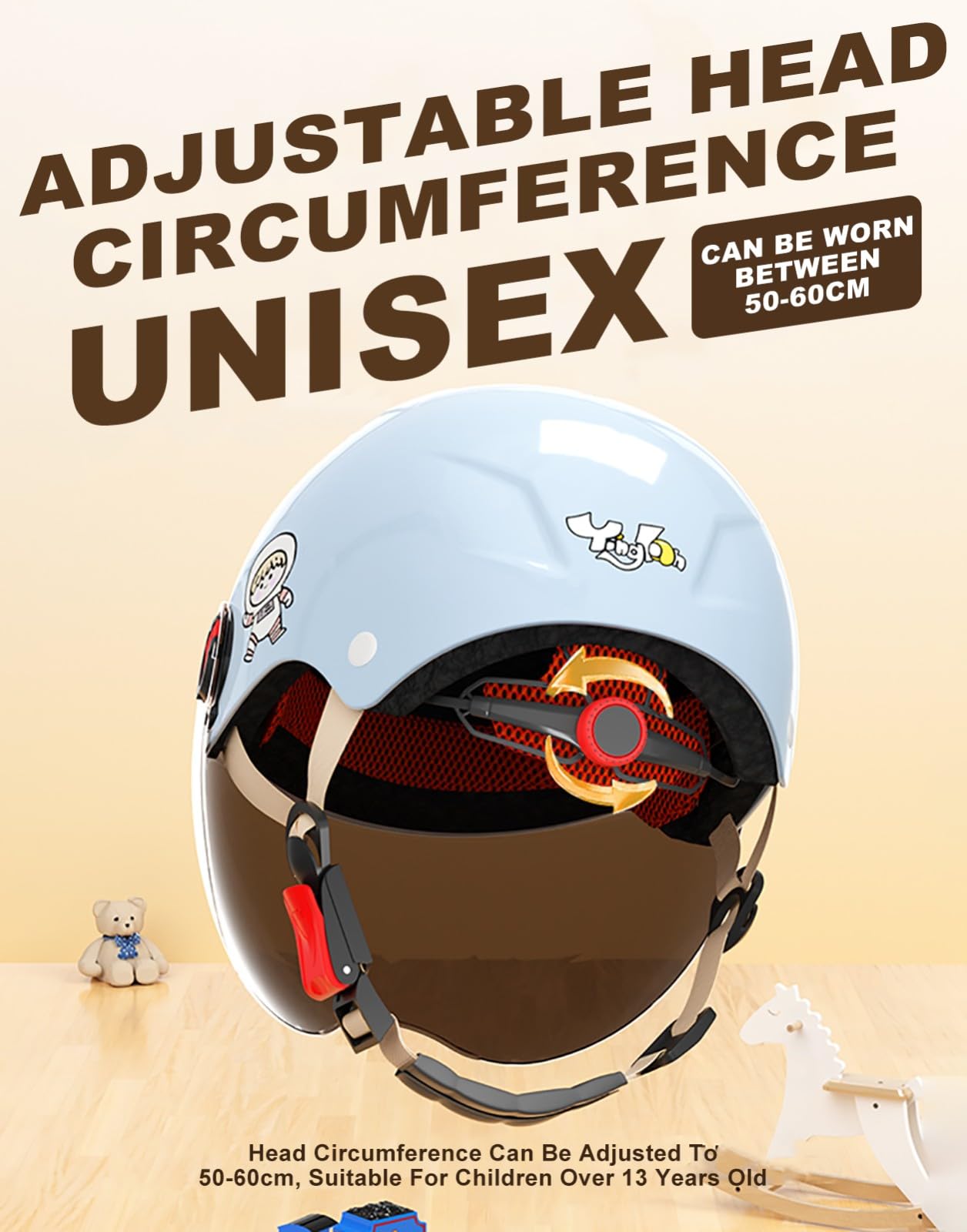 Otwarty kask motocyklowy dla małych dzieci z certyfikatem ECE z wizjerem, fajny kask retro 3/4 dziewczyna, kask skuter Vespa Cruiser