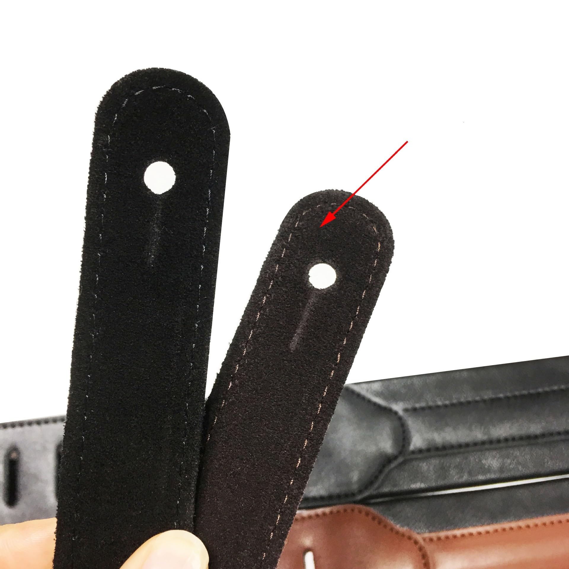 Correa para guitarra, Correa de guitarra de cuero PU ajustable 138-150cm for bajo eléctrico acústico negro marrón