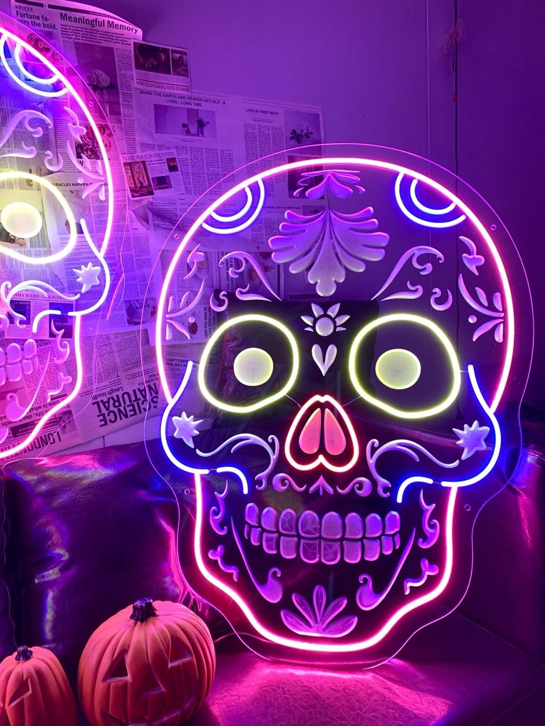 Amazon.com : Sugar Skull Neon Sign Sugar Skull Mexican LED Light