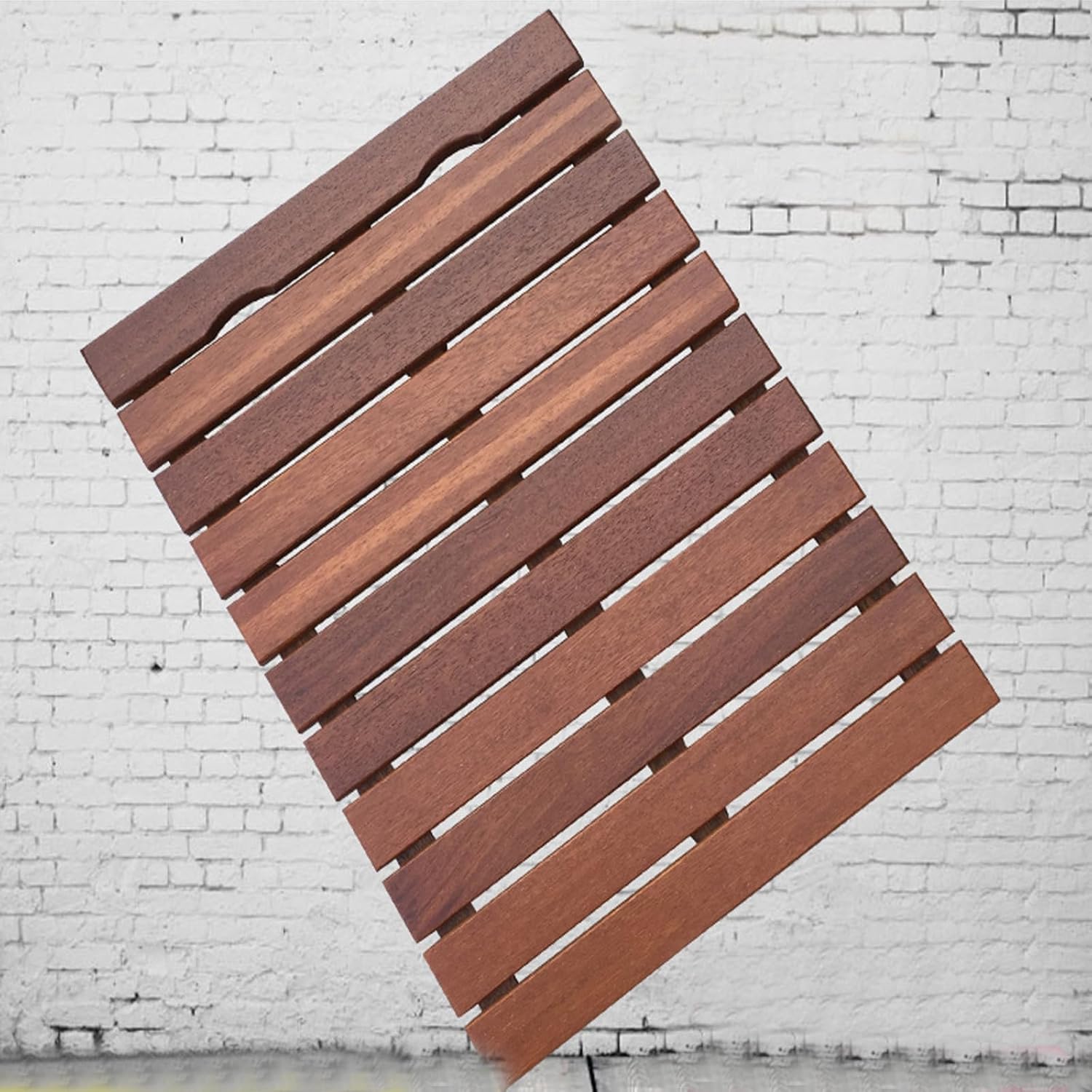 Bamboo Bath Mat for Shower,Spa and Sauna,Rectangular Wooden