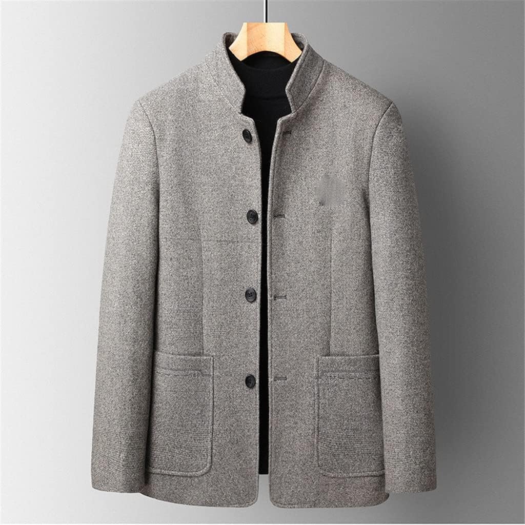 GDDZA 秋と冬のカジュアルな緩いプラスフリースジャケットメンズカーディガンミッドレングスウインドブレーカー(B,2XL code