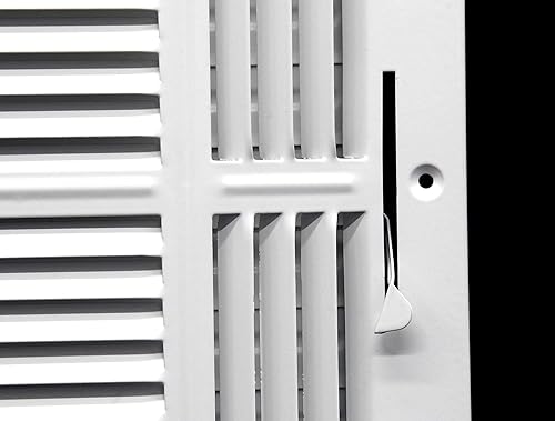 Miniatura 2 de Rejilla de suministro de aire de 3 vías de 8 pulgadas de ancho x 8 pulgadas de alto - Tapa de ventilación y difusor - Cara plana estampada - Blanco