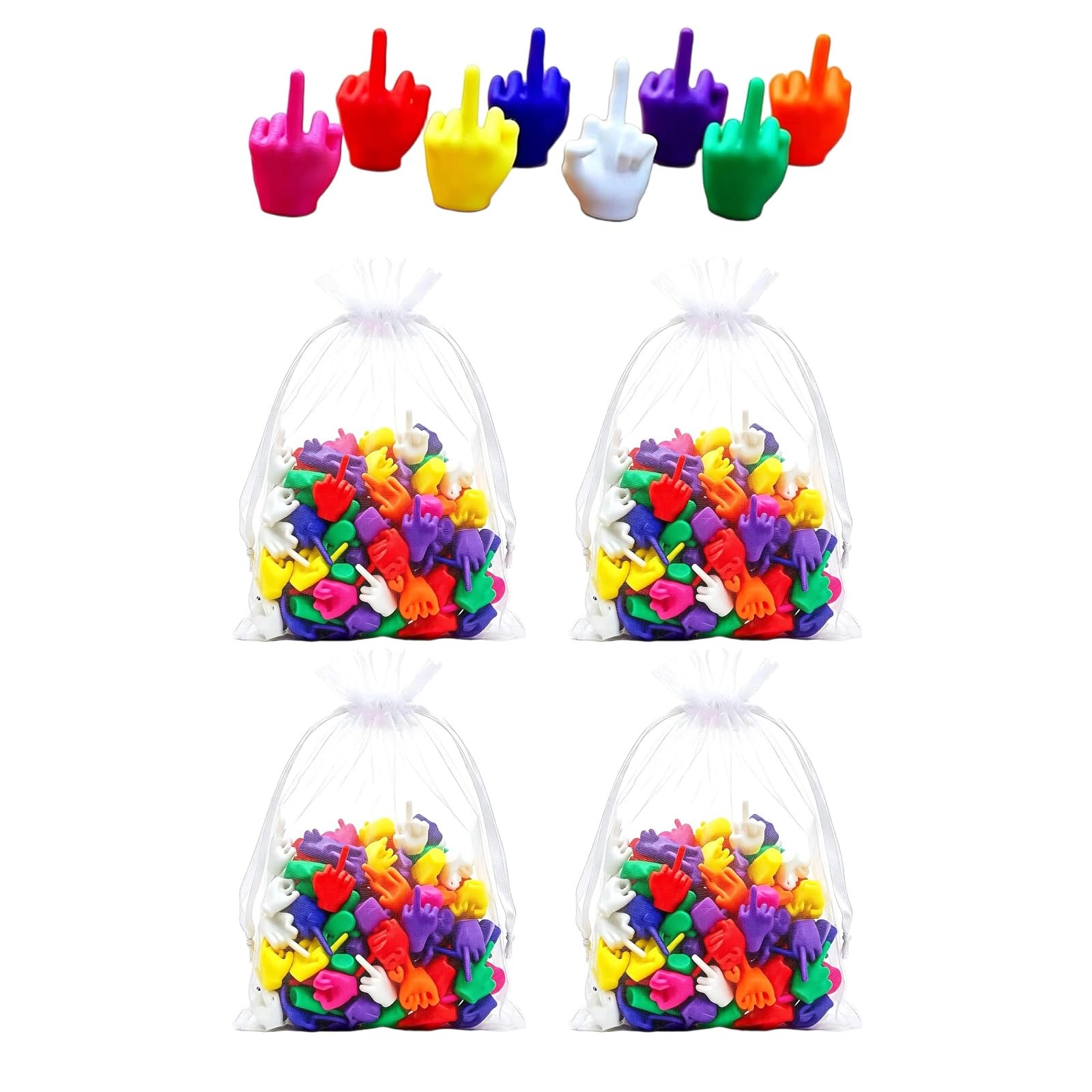 Mini Middle Fingers 200 Pack Novelty Gag Funny Set Christmas Party Decor
