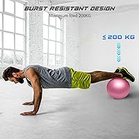 Vista 3 de Cikyner Pelota de pilates suave, pequeña pelota de ejercicio de 9.1-9.8 in, mini pelota de gimnasio con popote inflable, adecuada para pilates