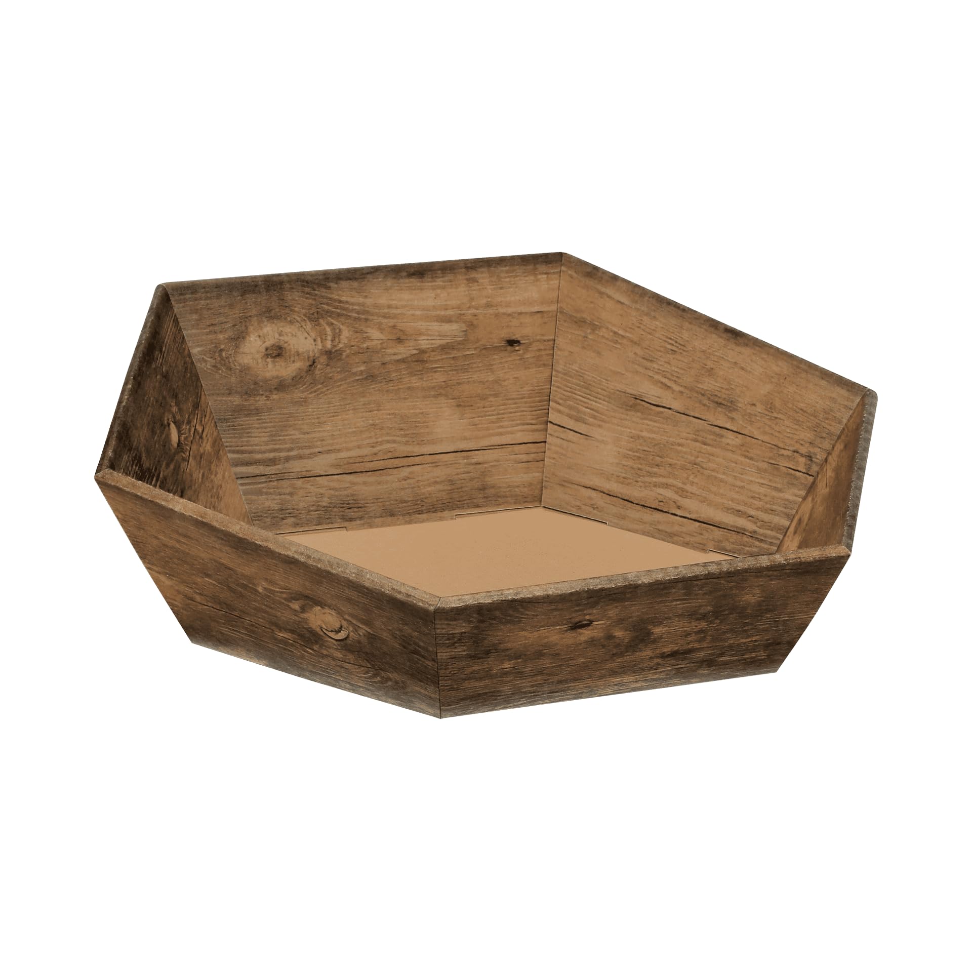 [BOXXCO] 25 Stück Präsentkörbe sechseckig Vintage mittel Ø 340 mm Geschenkkorb 257x247x67-120 mm