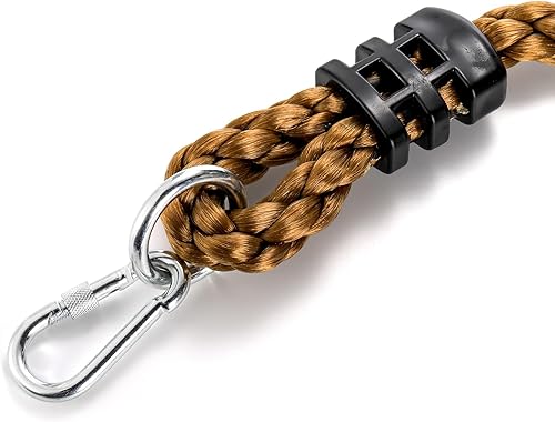 Miniatura 4 de ZENFUN Cuerda de escalada con plataformas para niños, columpio de árbol con cuerda de escalada y disco de plataformas, columpio seguro de casa de