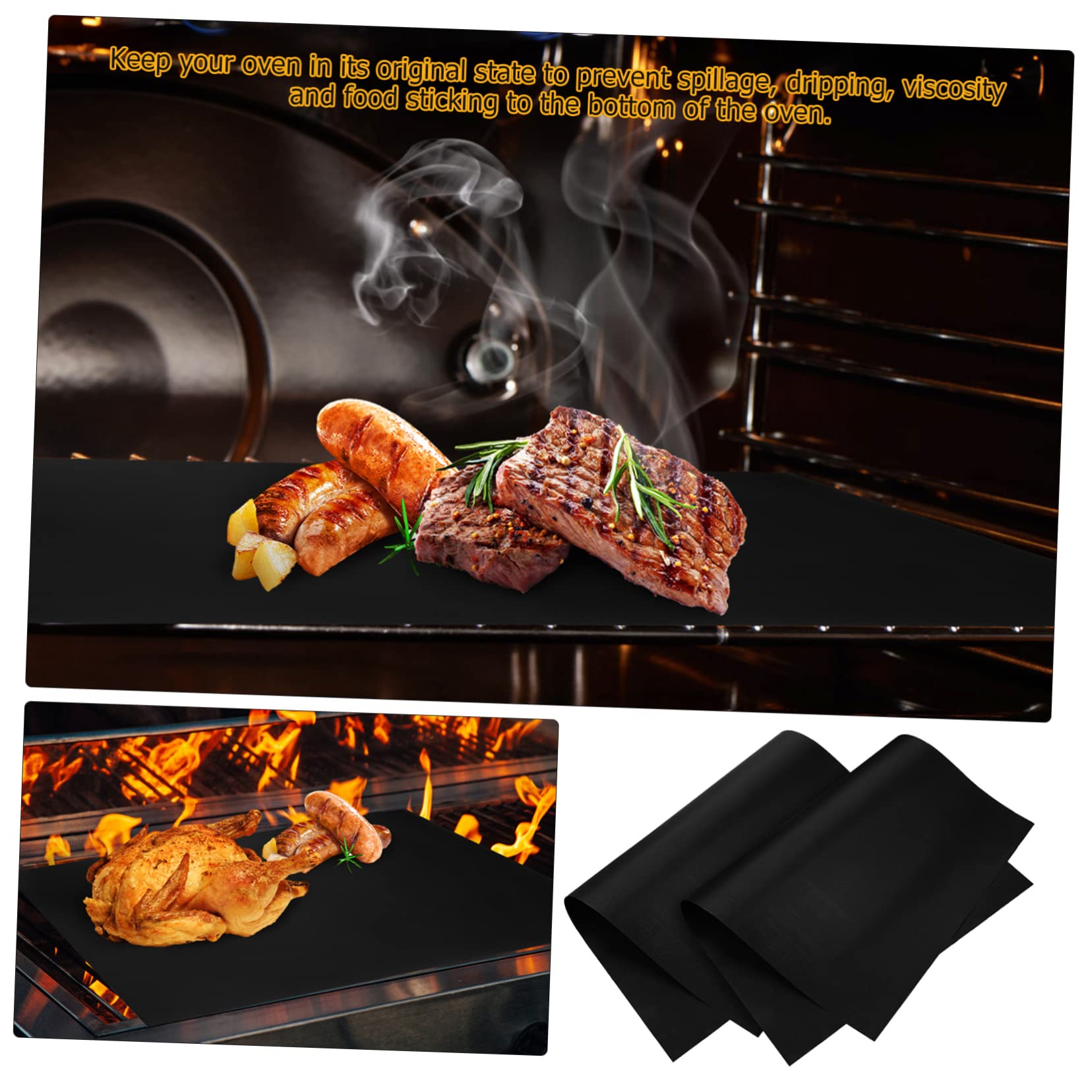 DECHOUS 9piezas Tapete Para Horno Para Base Del Horno Revestimientos Para Asadores Bandejas Para Hornear Para Cocinar Revestimientos Antiadherentes
