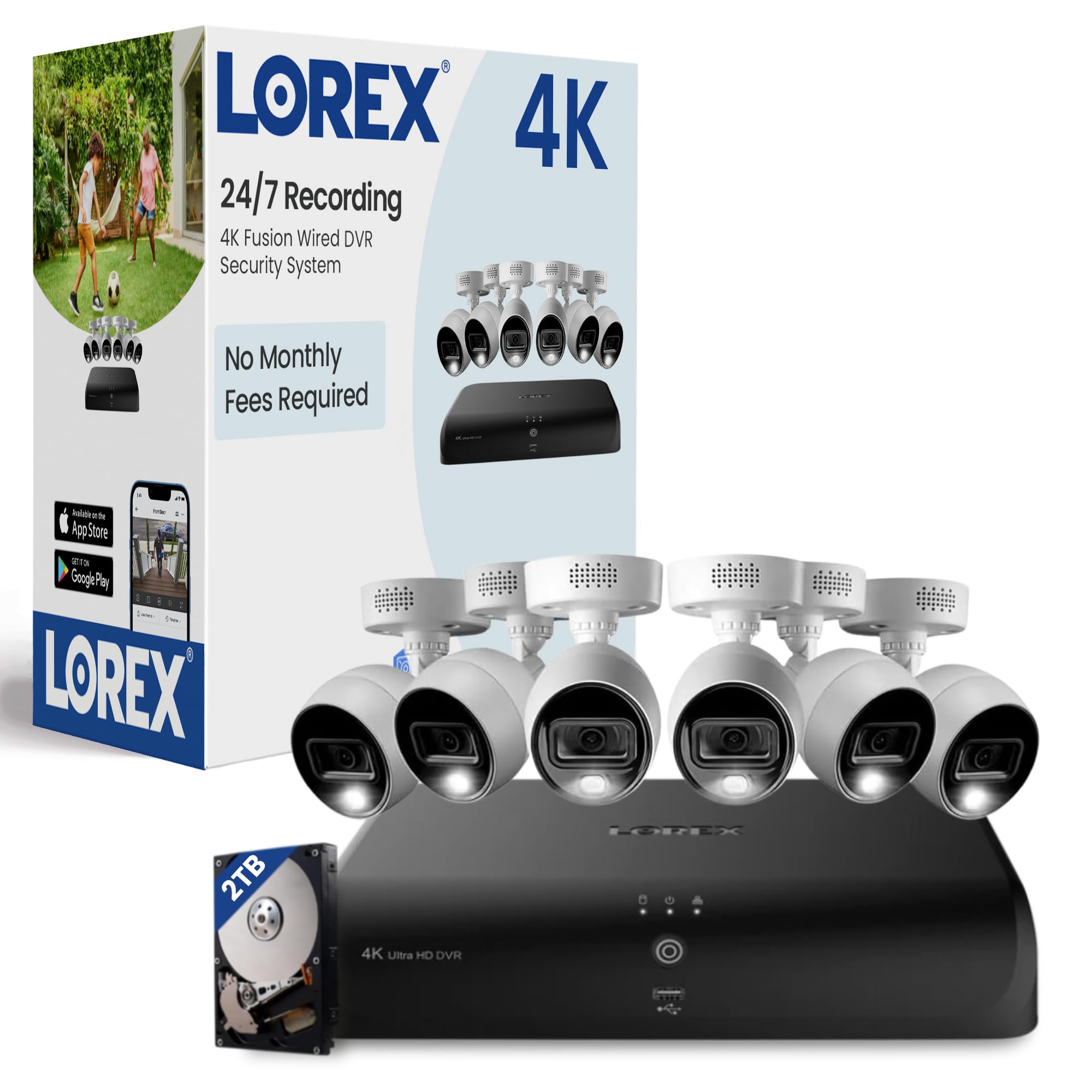 Lorex 4K Security Camera System, Ultra HD Indoor/Outdoor Bullet