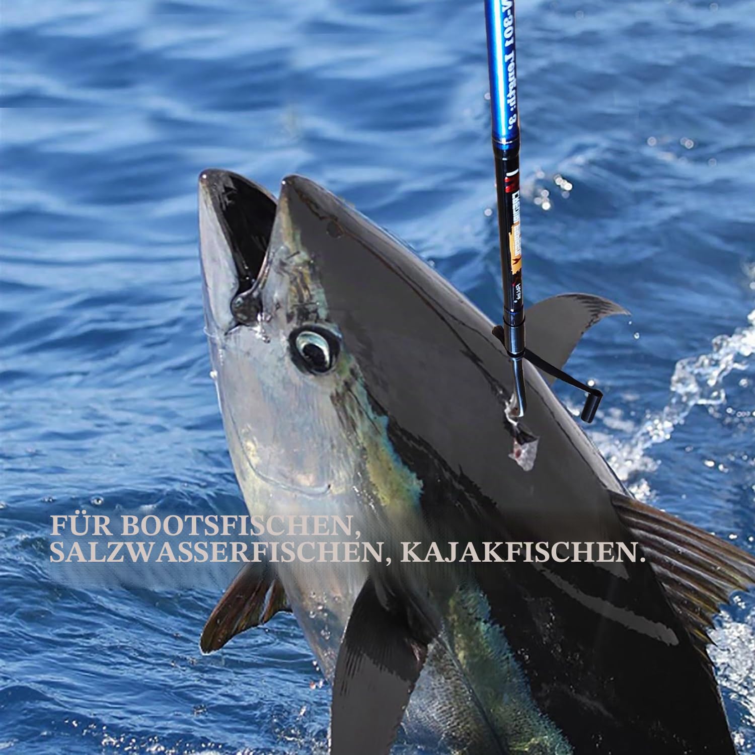 Fiblink Fishing Gaff Tragbarer Fisch-Gaff mit Edelstahl-Angelhaken, rutschfestem Griff und Fiberglas-Schaft für Salzwasser, Offshore, 91 cm, 150 cm, 180 cm