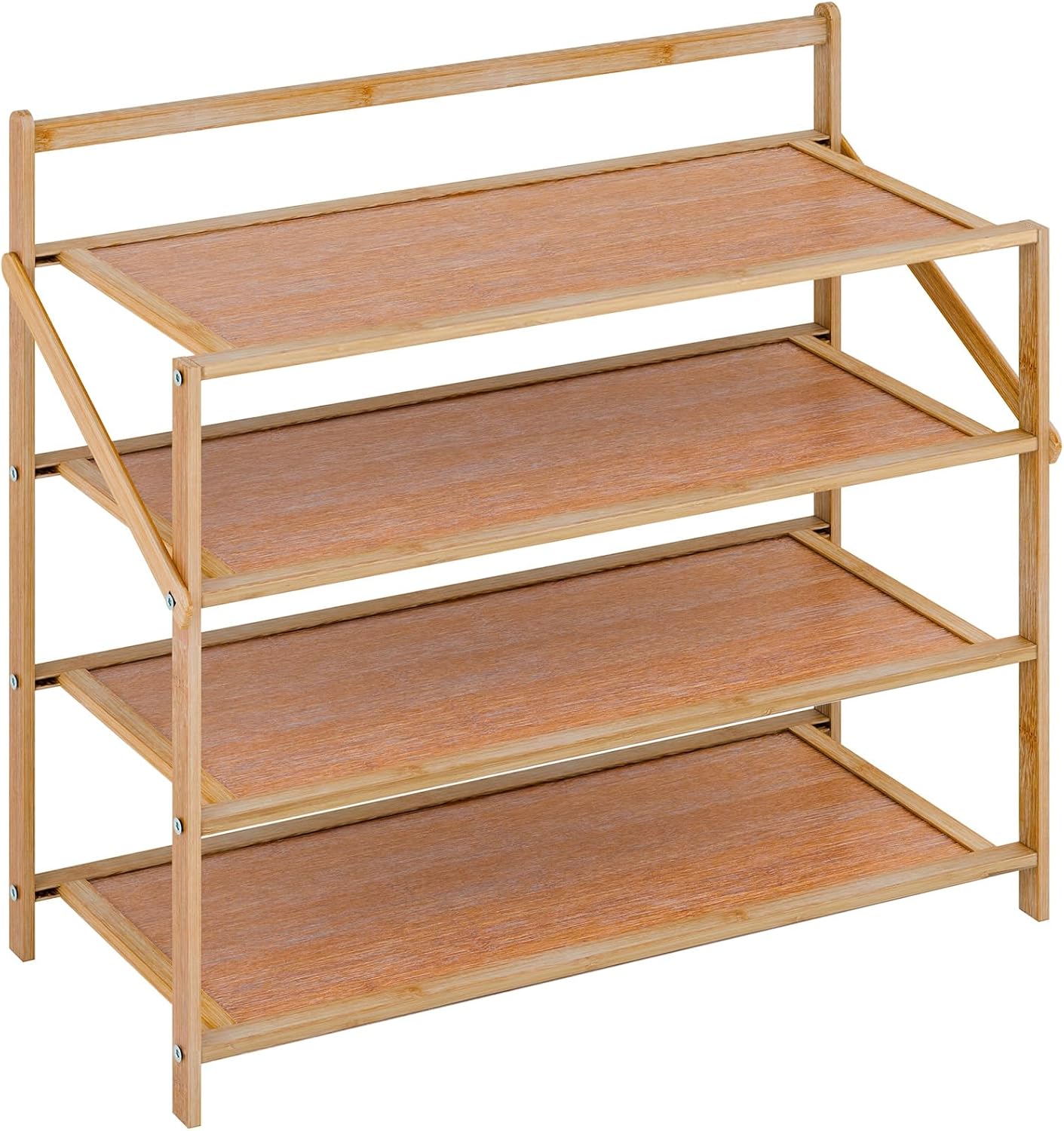 cadciehe Shoe Rack Small 4 Tier Installation Free Shoe Rack Bamboo Shoe