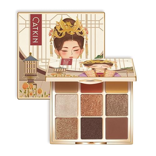 Miniatura 7 de Catkin Paletas de sombras de ojos 9 tonos mezclables Sombra de ojos suave de larga duración Maquillaje de ojos mate y purpurina Paletas de