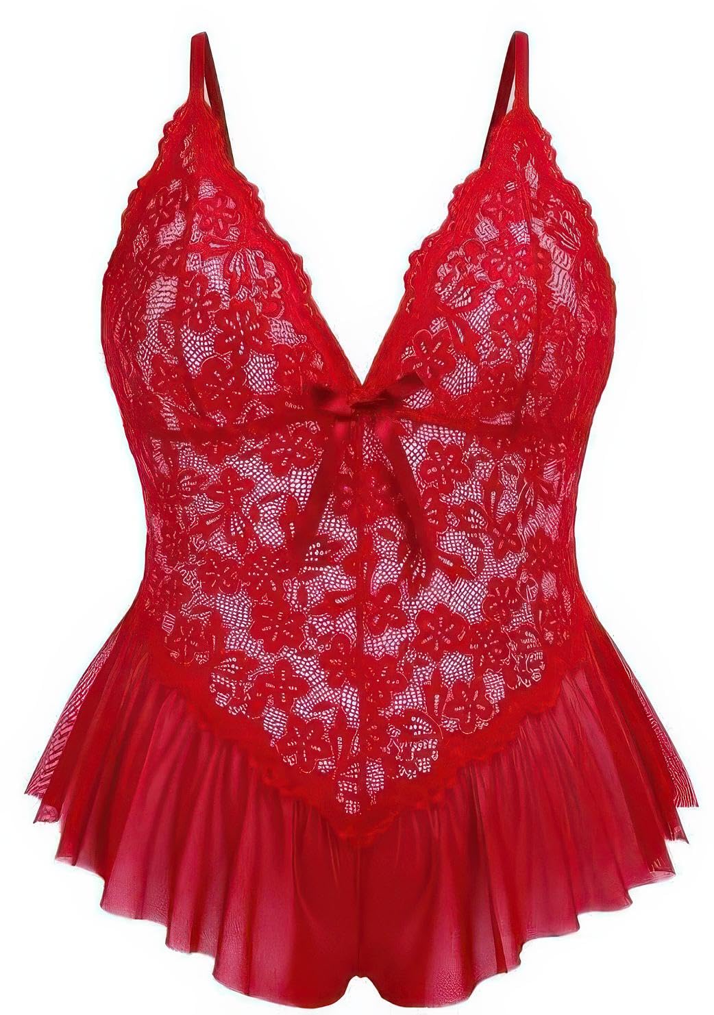 Lingerie for Women Lace Babydoll Lingerie Dress Long Sleeve Lingerie Nightwear Chemise Nightie with G-String-image-18