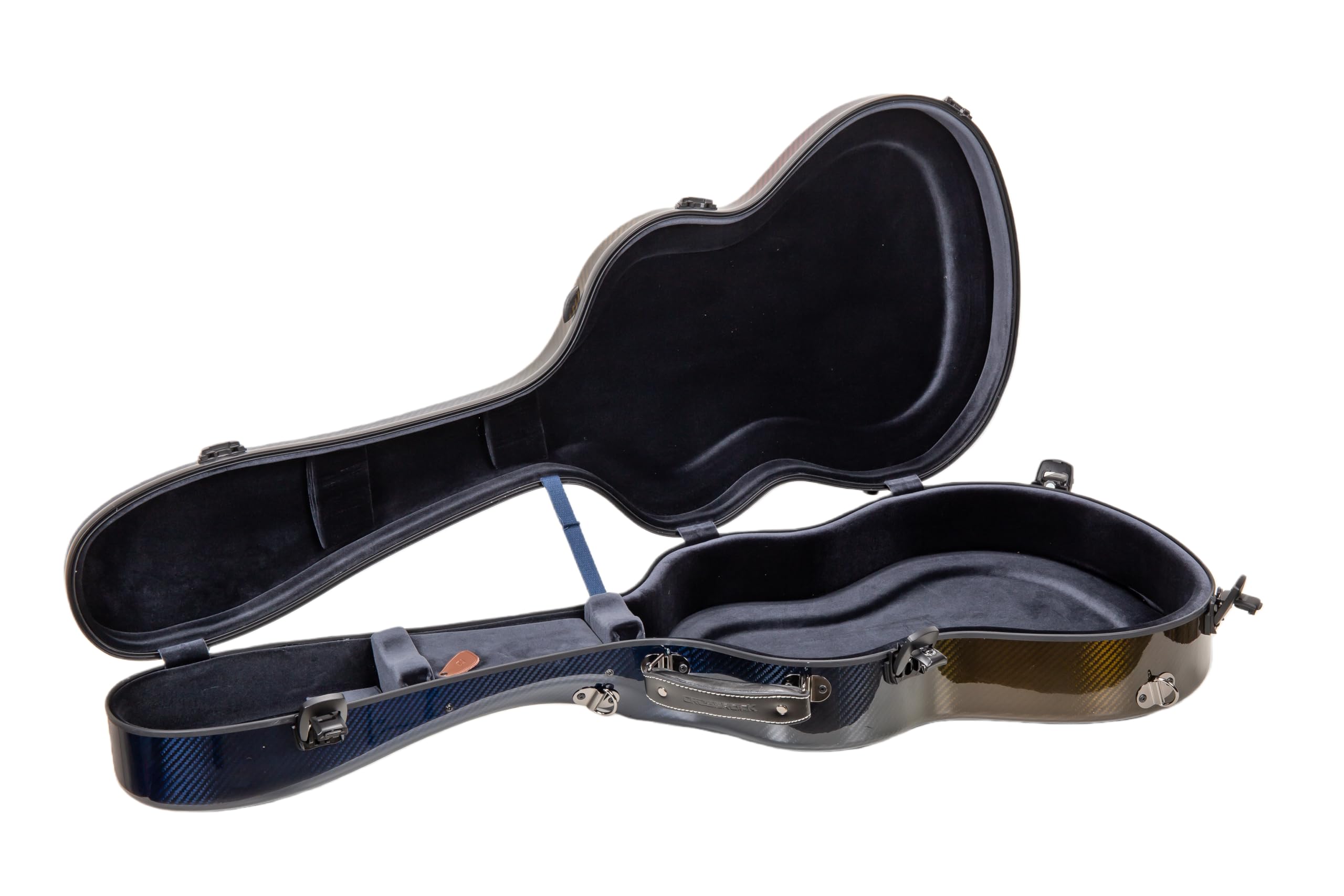 Crossrock Air Carbon 4/4 - Funda de vuelo para guitarra clásica, fibra de carbono forjada con textura de nebulosa, bloqueo TSA y sistema ergonómico, resistencia al impacto probada en laboratorio