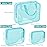 APREUTY Clear Makeup Bags, TSA Approved 6 Pcs Cosmetic Makeup Bags Set Clear PVC with Zipper Handle Portable Travel Luggage Pouch Airport Airline Vacation Organization(Light Blue)